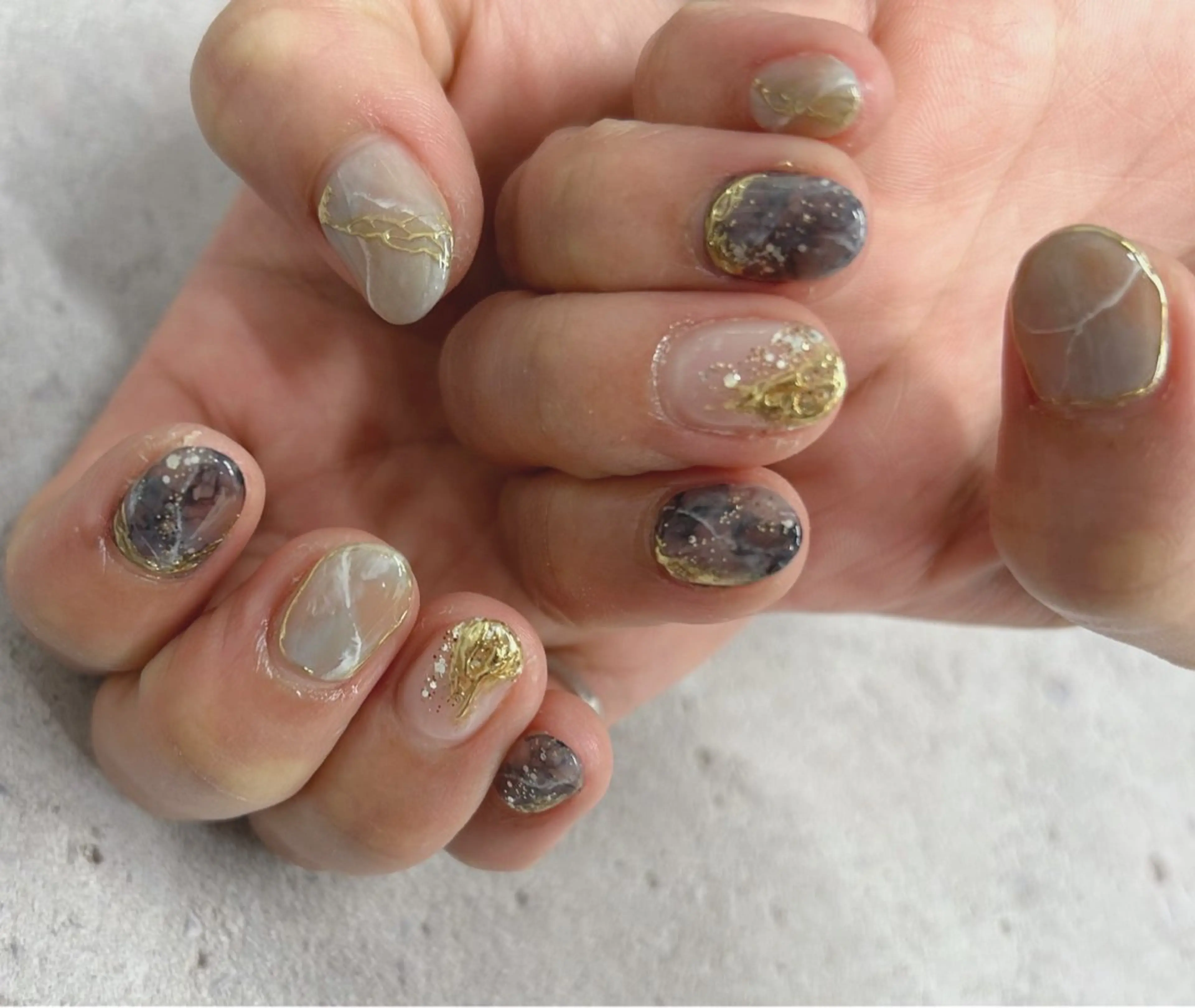 ネイル 大理石ネイル(マーブル) ハンドネイル Nail Salon agré所属・agré ネイルサロン アグレのネイルデザイン