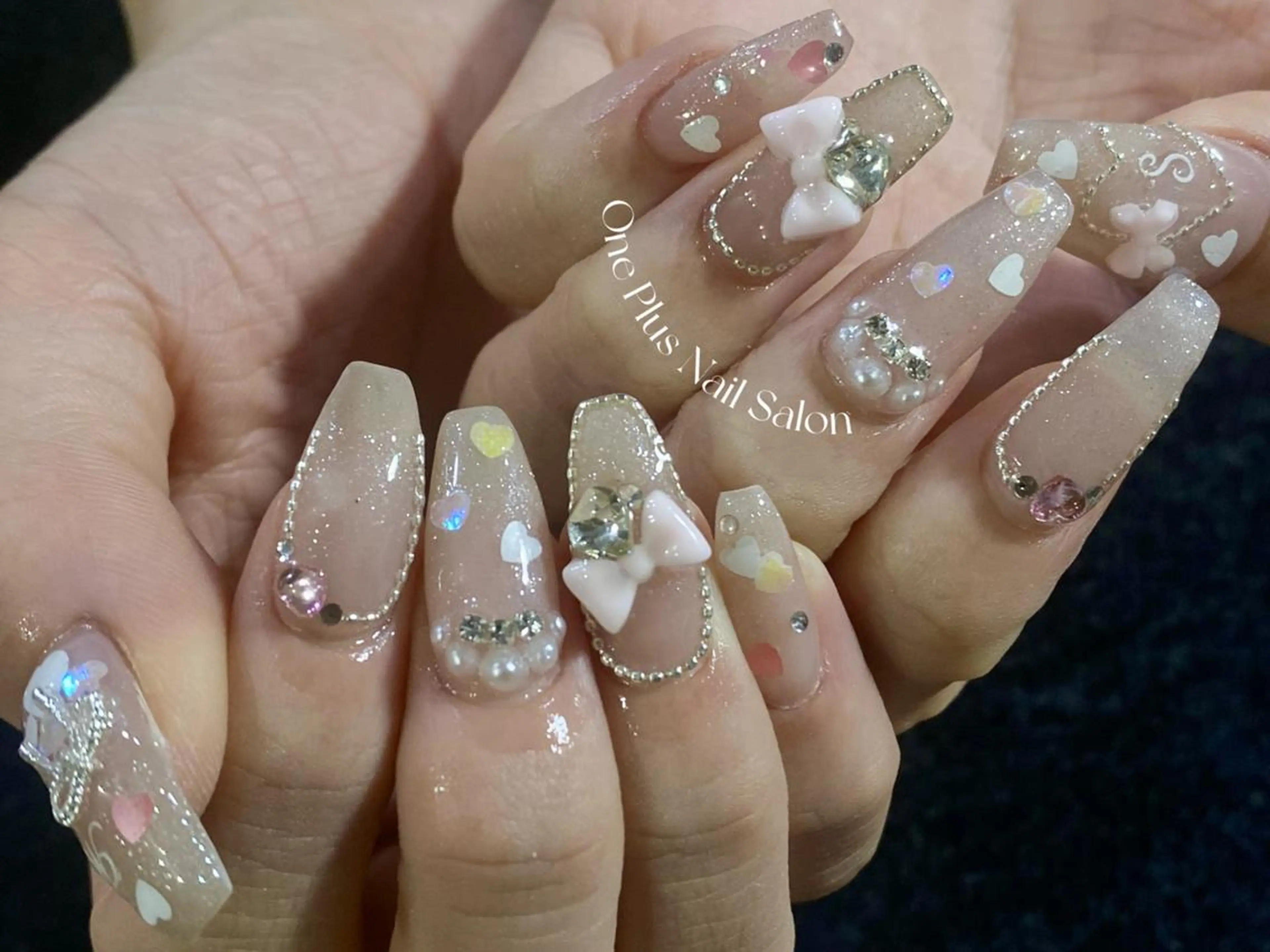 ネイル アニマル柄 ボルドー ブラウン フレンチネイル マグネットネイル One Plus Nail Salonのネイルデザイン