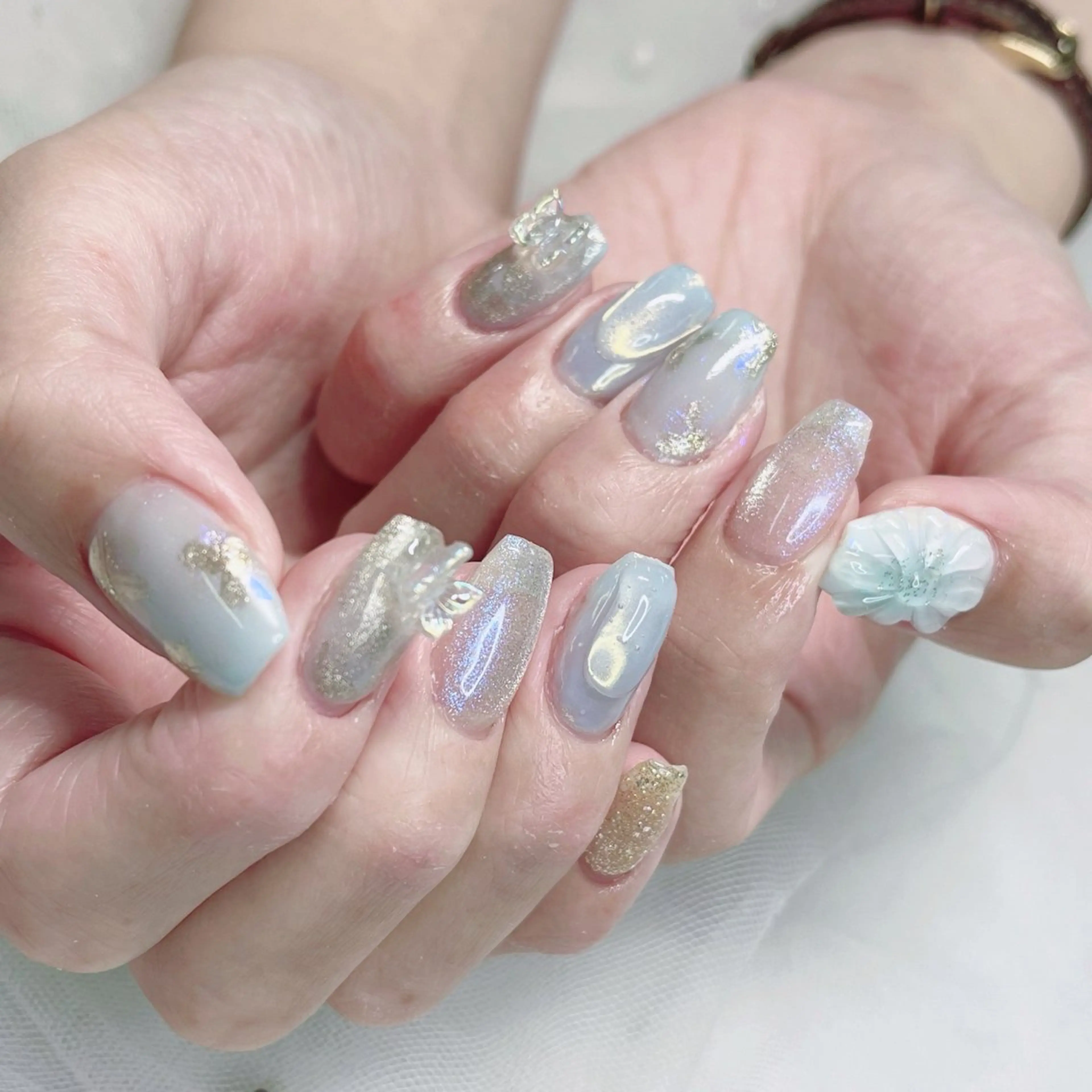ネイル アートネイル ぷっくりネイル ハンドネイル otomi 🌼*･のネイルデザイン