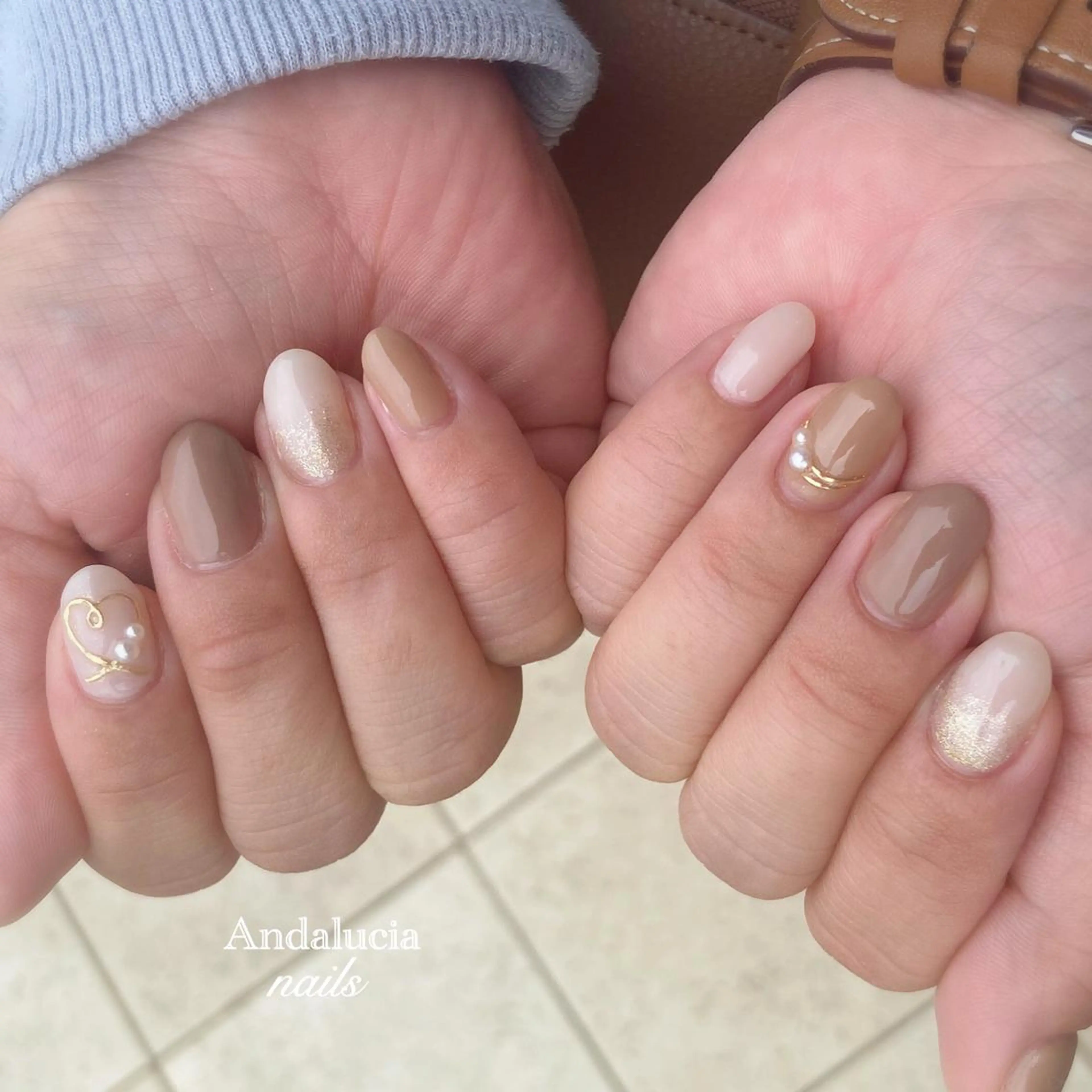 ネイル ハート ハンドネイル Andalucia nailsのネイルデザイン
