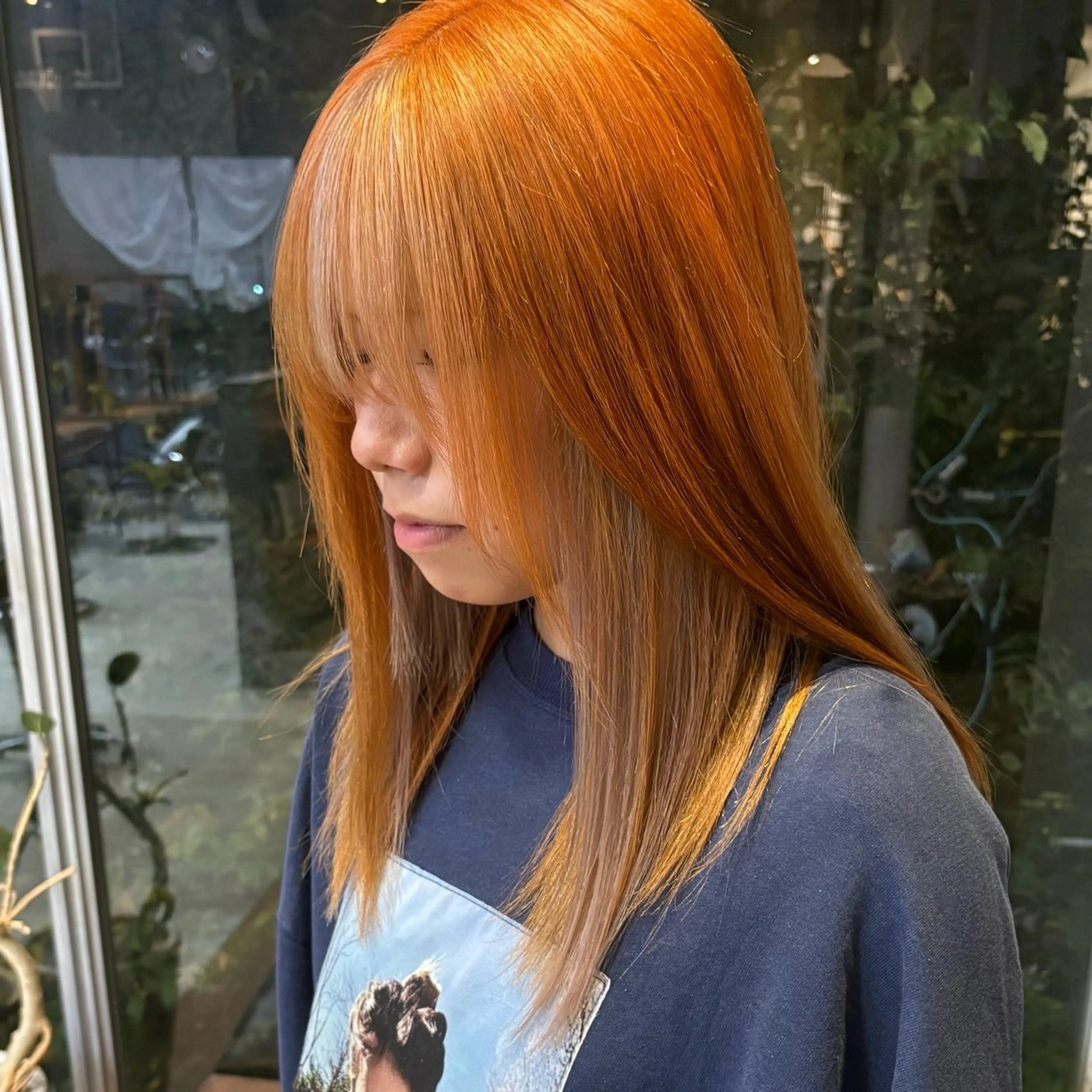 ミディアム カラー ベージュカラー デザインカラー オレンジ ヘアカラー 🥀ツヤハイトーン /hinata✞✟のヘアスタイル
