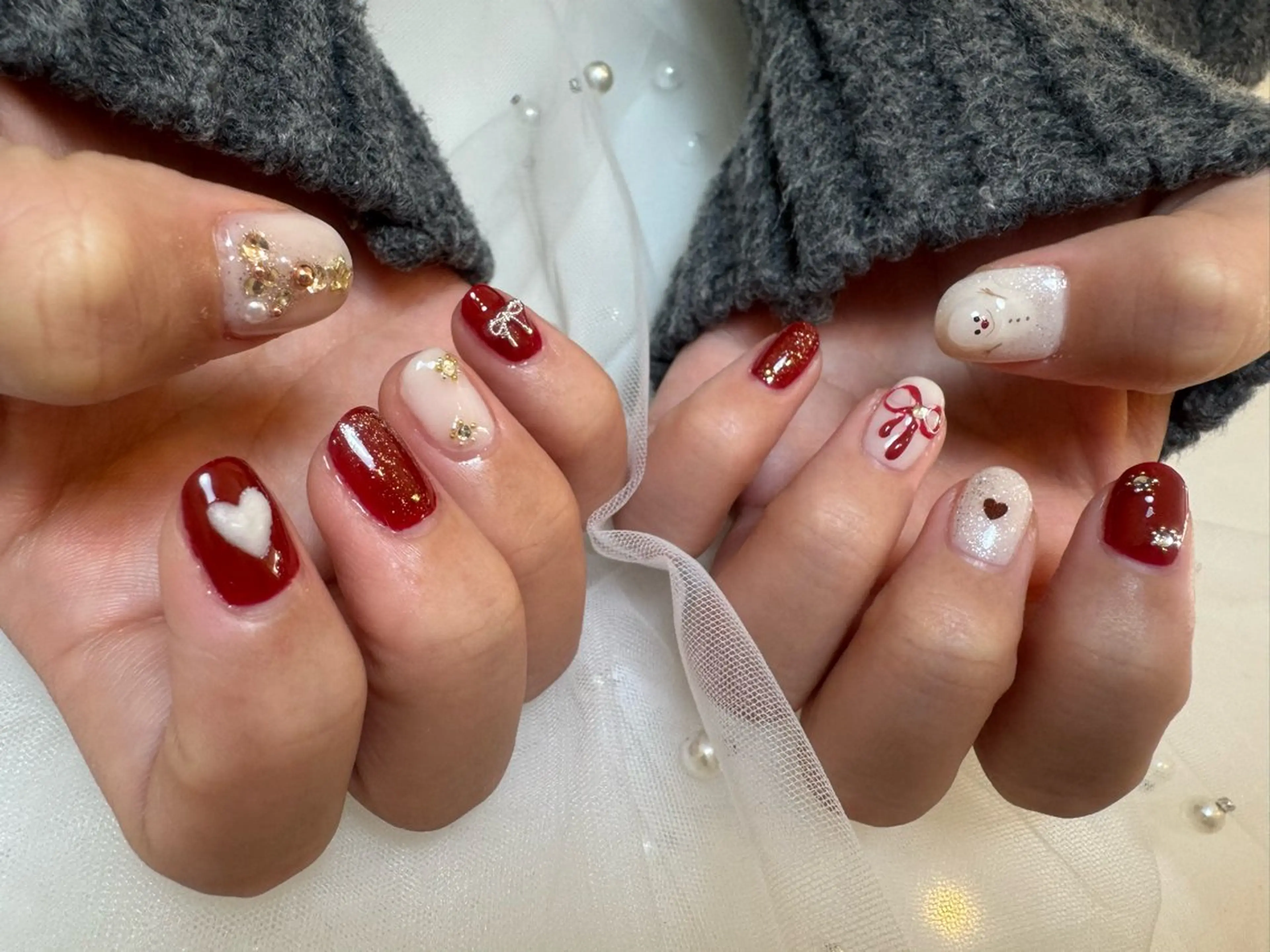 ネイル 冬ネイル クリスマス ハンドネイル yglow所属・yglow 【yuri】のネイルデザイン
