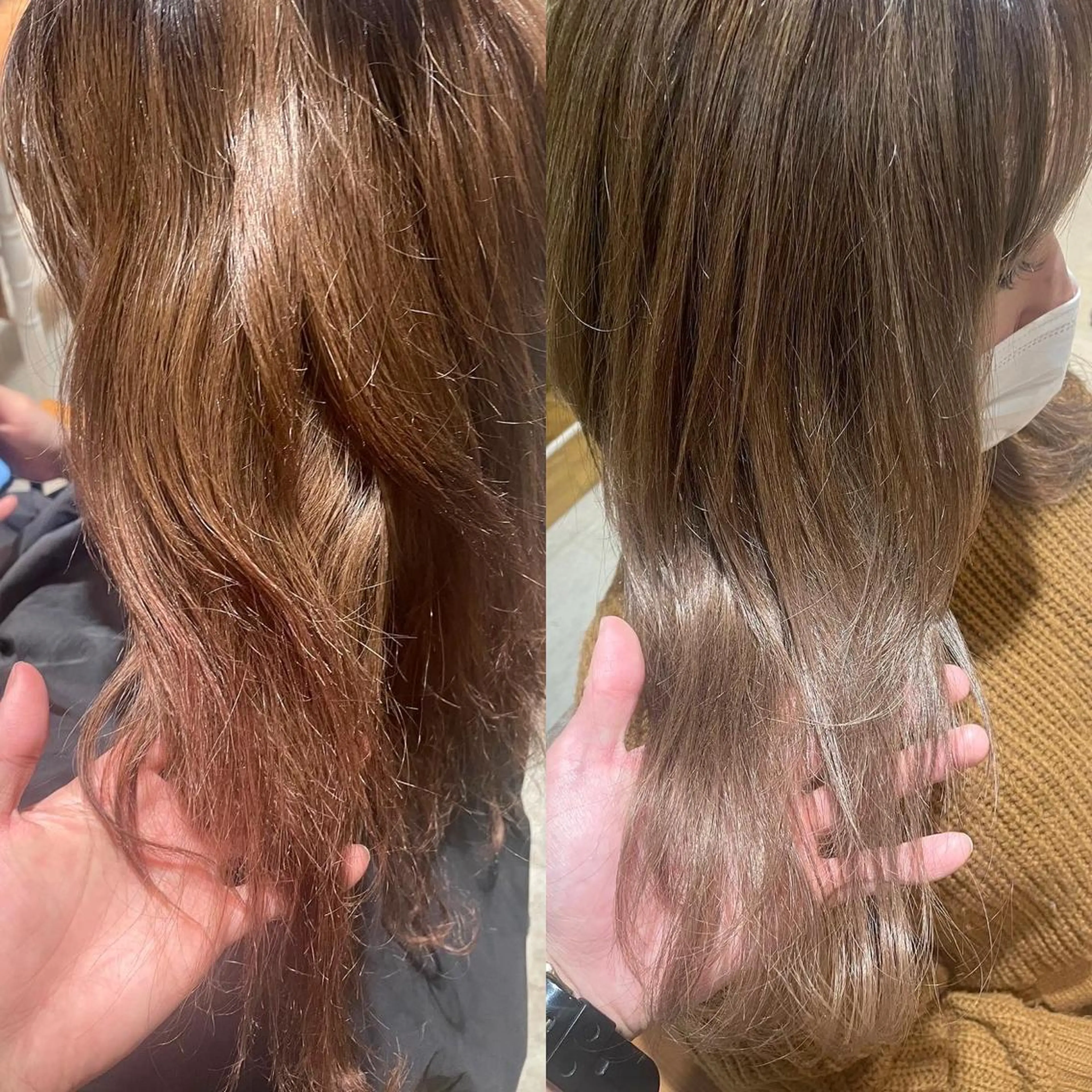 セミロング ヘアカラー 新宿韓国風レイヤー カット内田智大のヘアスタイル