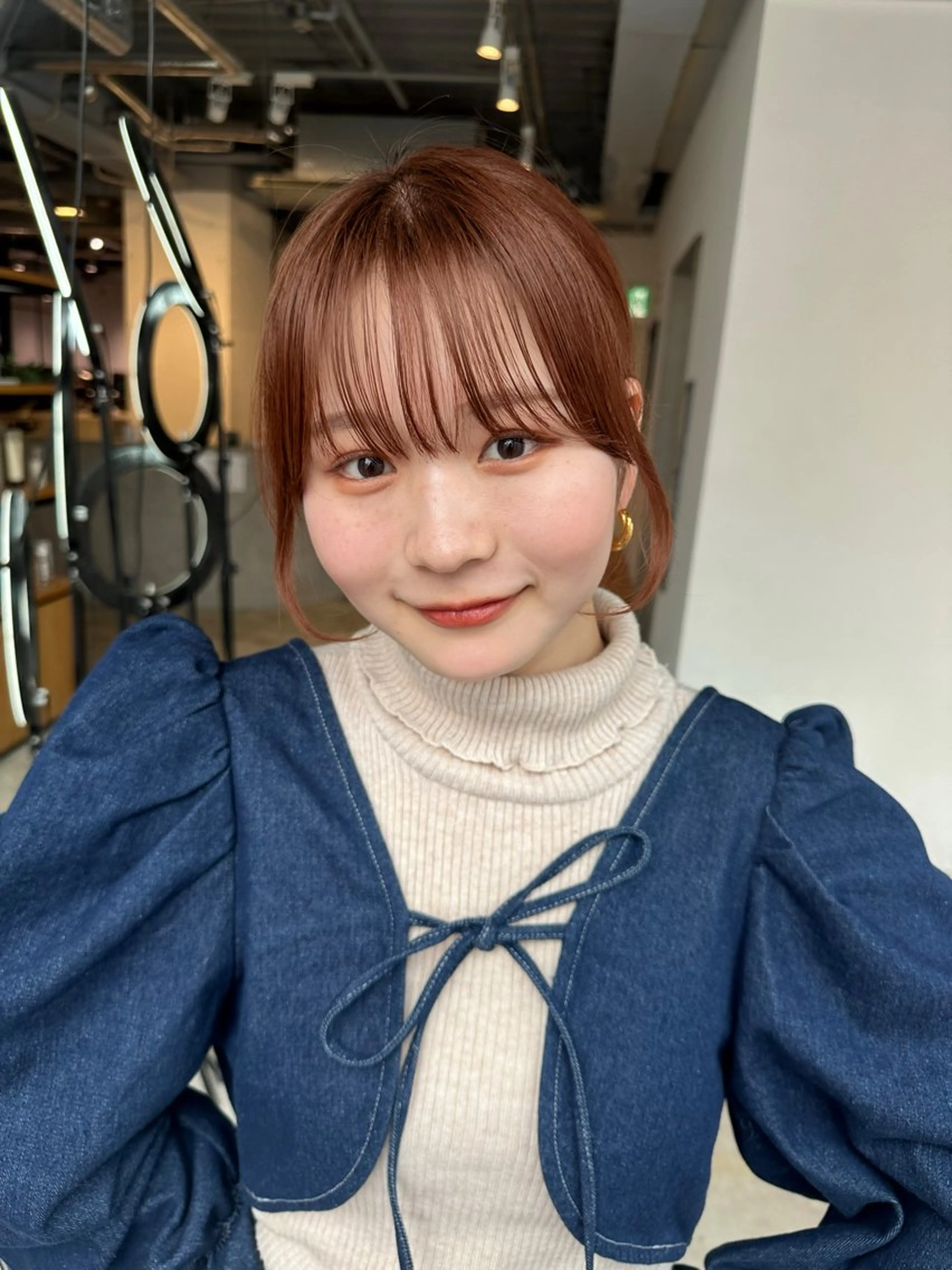 ミディアム 🌷モア 🌷暖色カラー・ボブのヘアスタイル