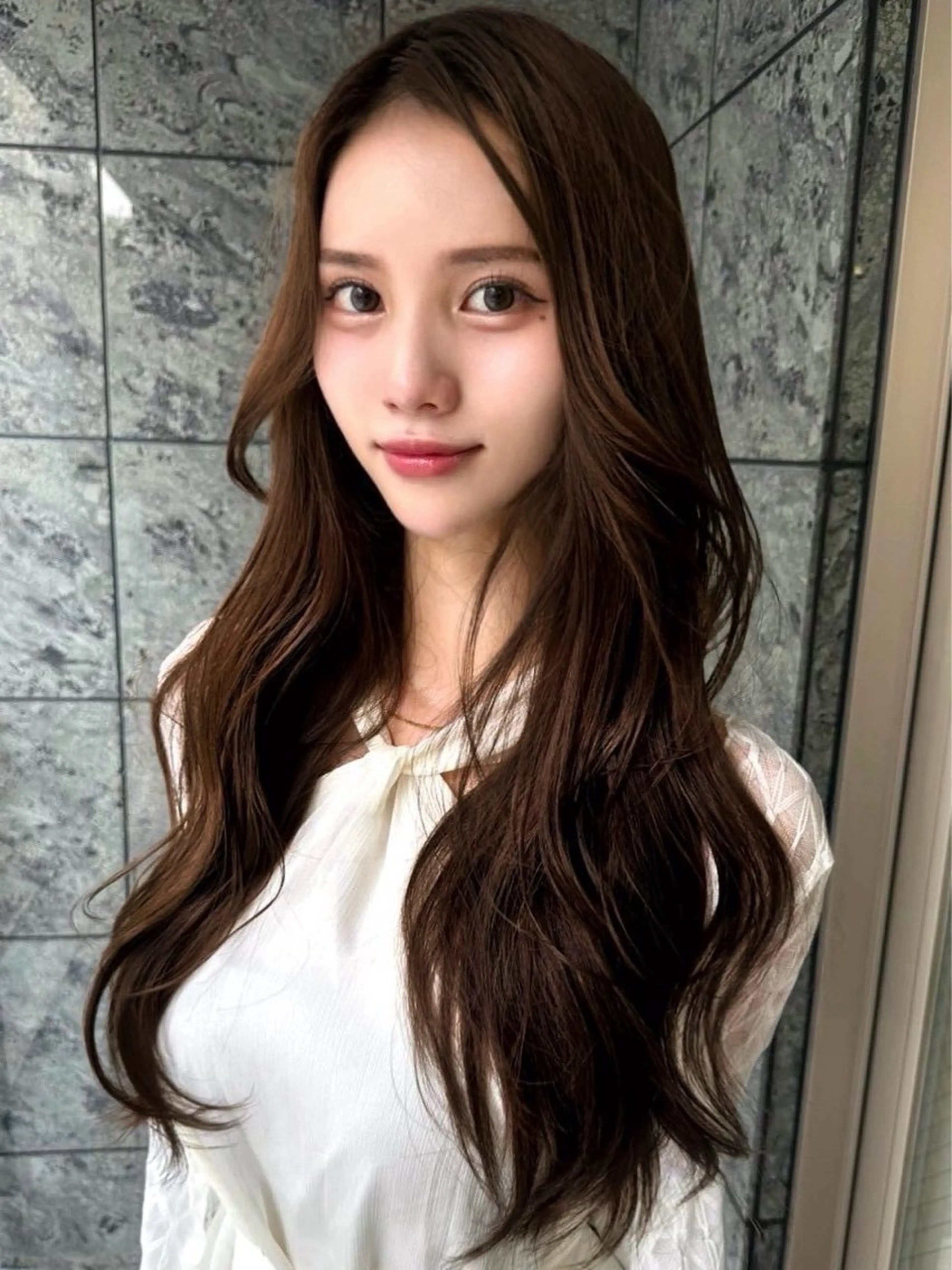 ロング カラー ヘアアレンジ ブラウンカラー TOA/福岡 JIL BLANのヘアスタイル