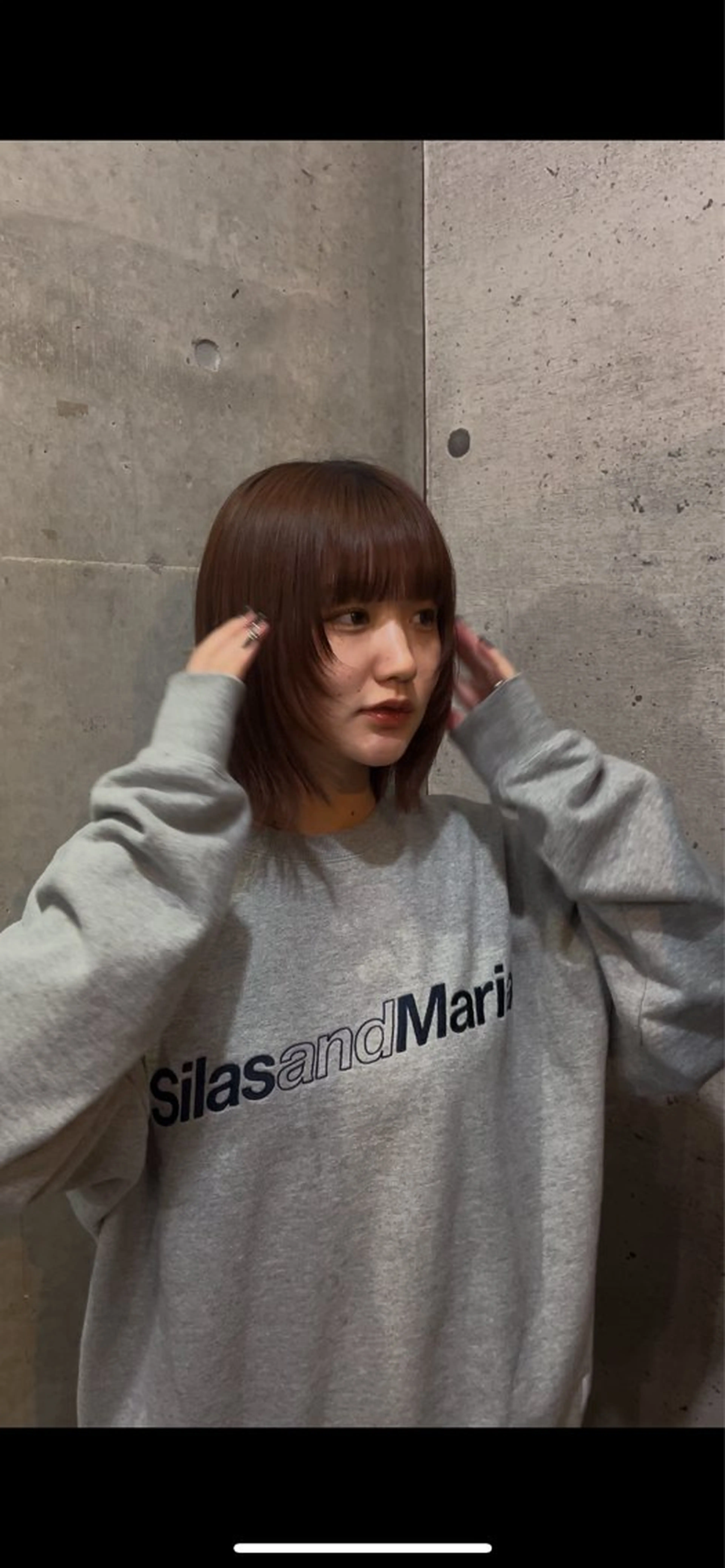 ミディアム ボブ 顔周りカット 小顔カット ARUE所属・SATO KUREA ✨のヘアスタイル