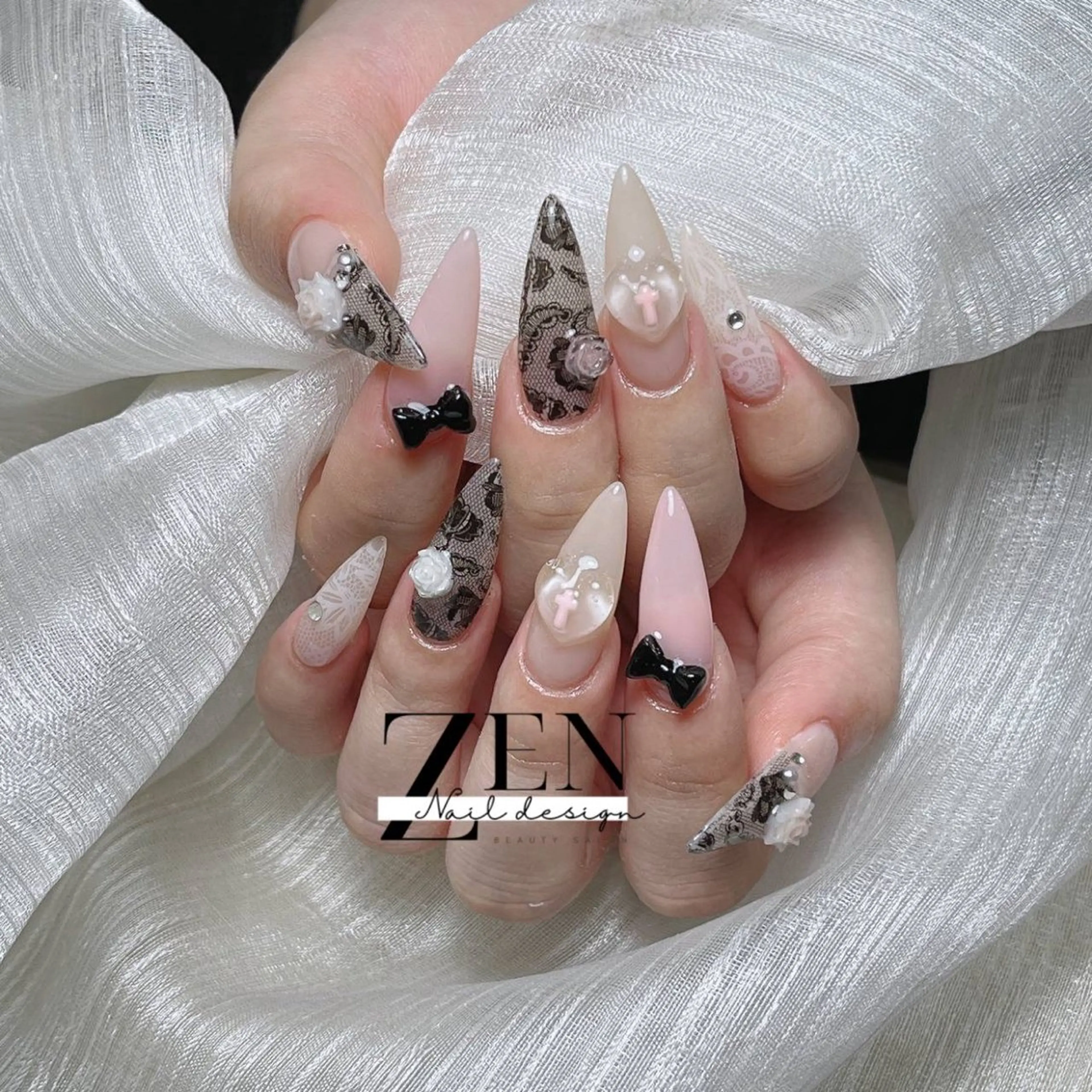ネイル 持ち込み スカルプネイル ネイルチップ ハンドネイル Zen Nail Designのネイルデザイン