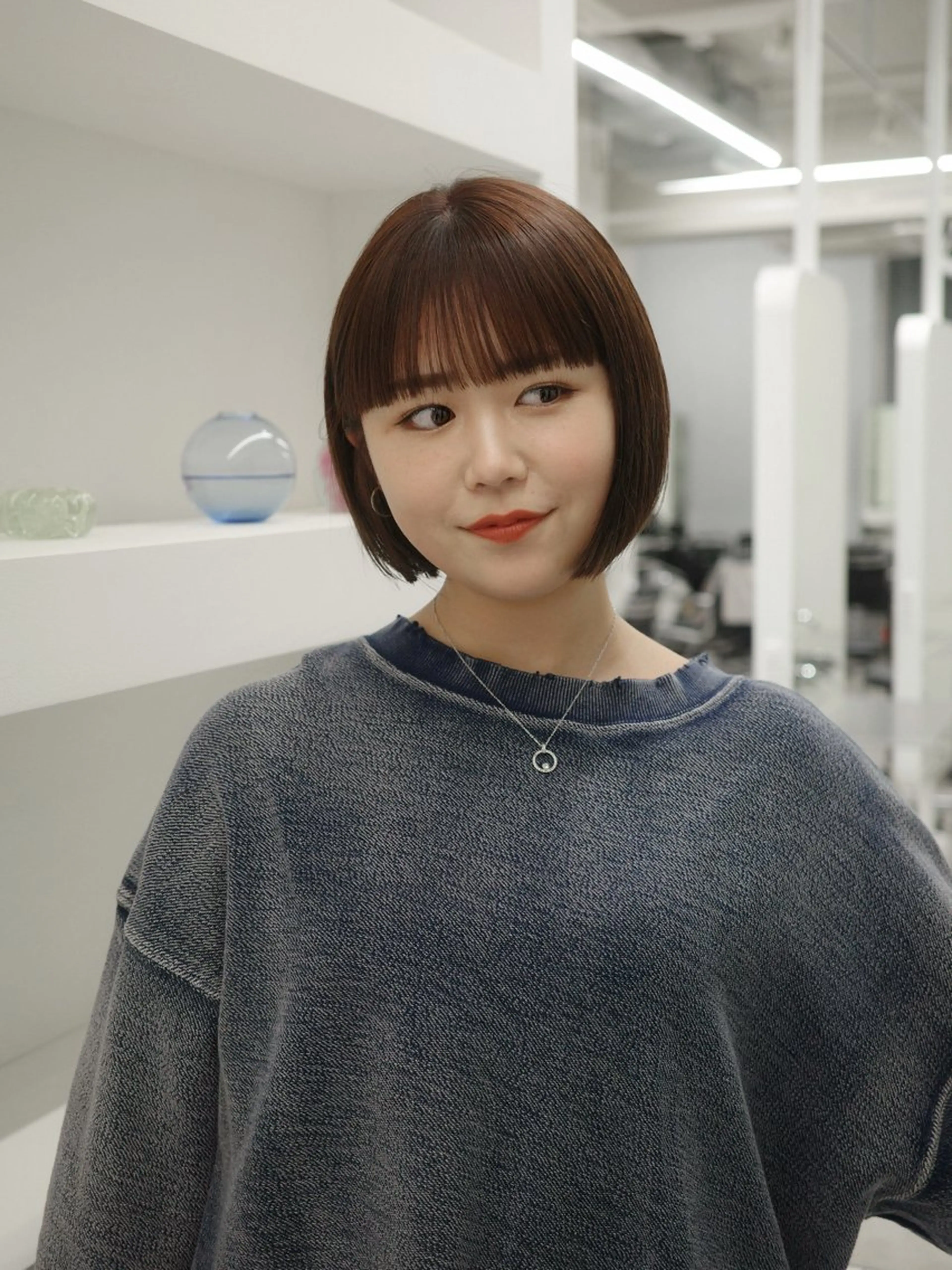 ショート カラー カット ヘアカラー 🌱ぱつっと/ボブ 🌱のヘアスタイル