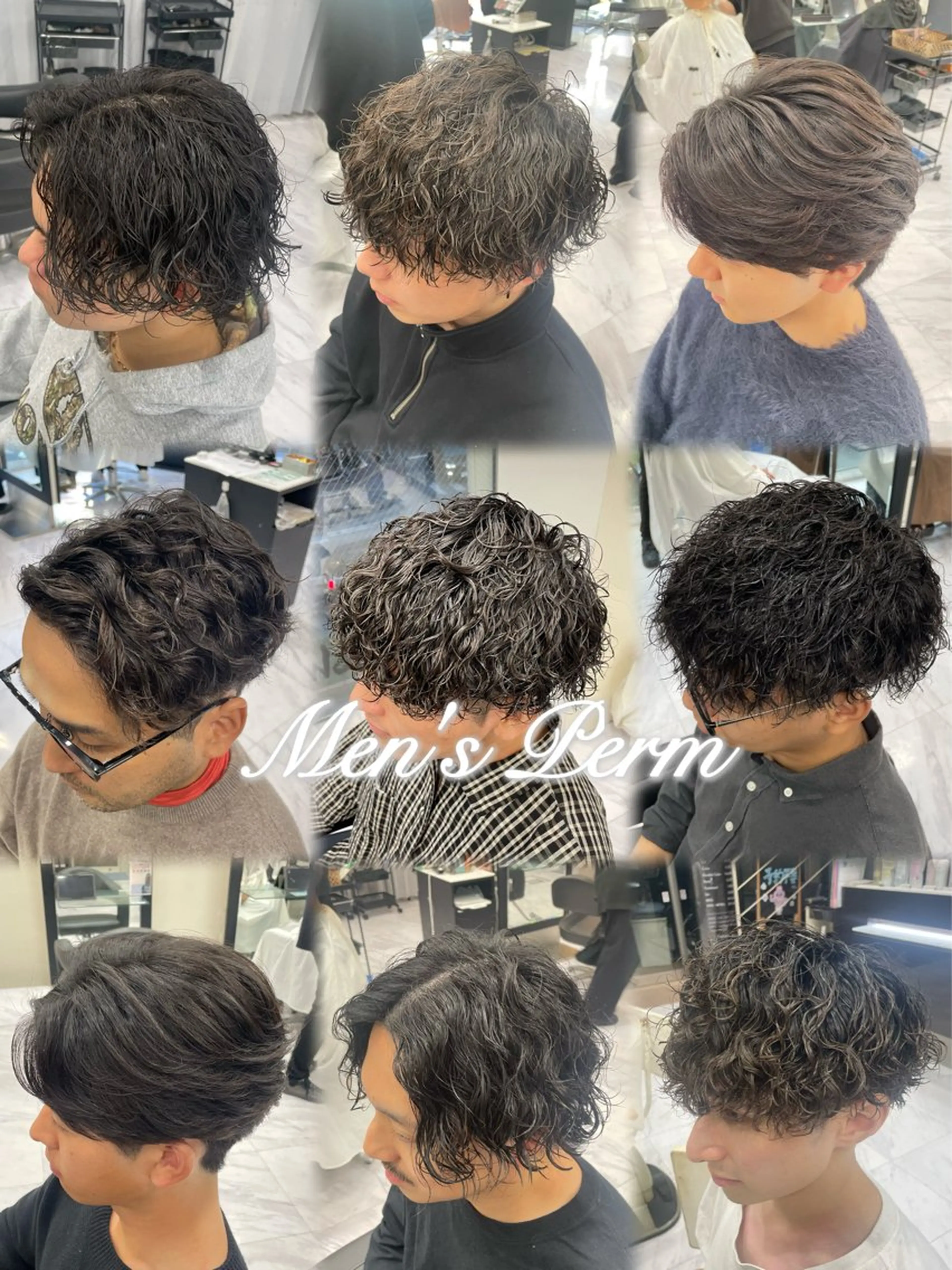 パーマ メンズ 🐥くまがい💛 ダブルカラー／パーマのヘアスタイル
