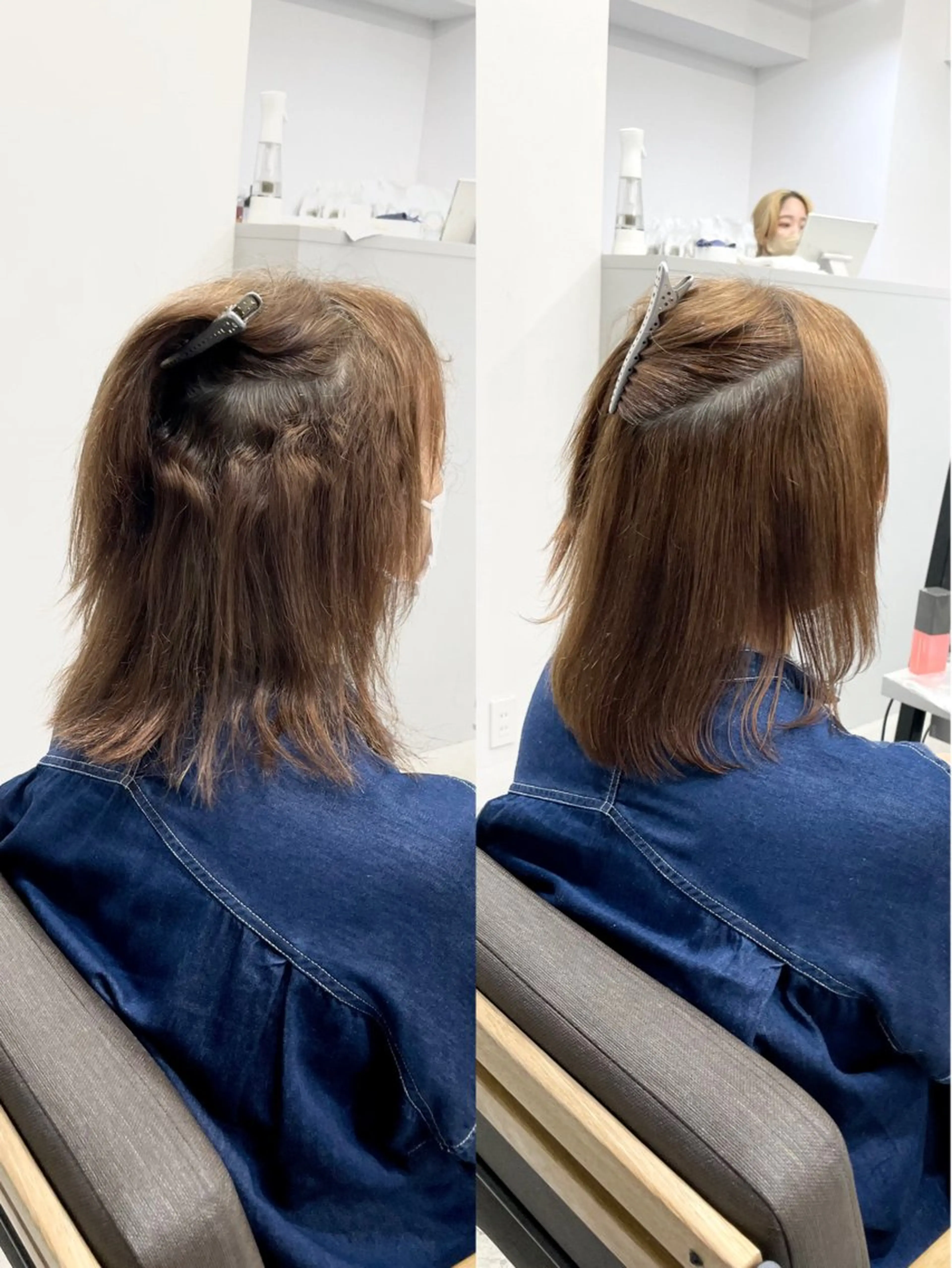 ミディアム カラー パーマ ミディアムパーマ 髪質改善 縮毛矯正 ストレートパーマ カット ヘアカラー 縮毛矯正 トリートメント 美髪への最善策を貴方 へ✨凄い艶髪✨萩原のヘアスタイル