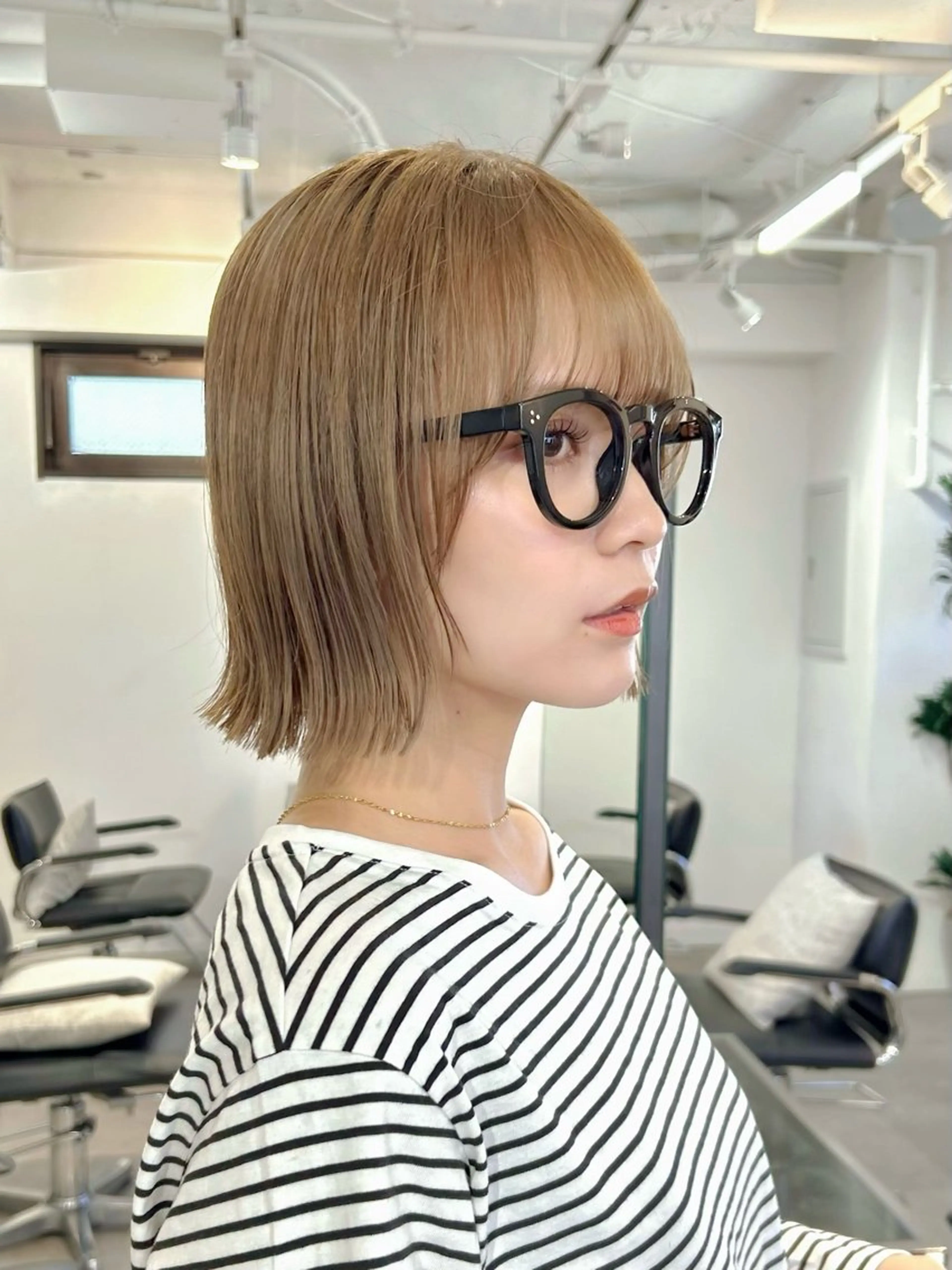 ショート カラー ボブ くびれヘア 大人レイヤー/美髪 縮毛矯正taigaのヘアスタイル