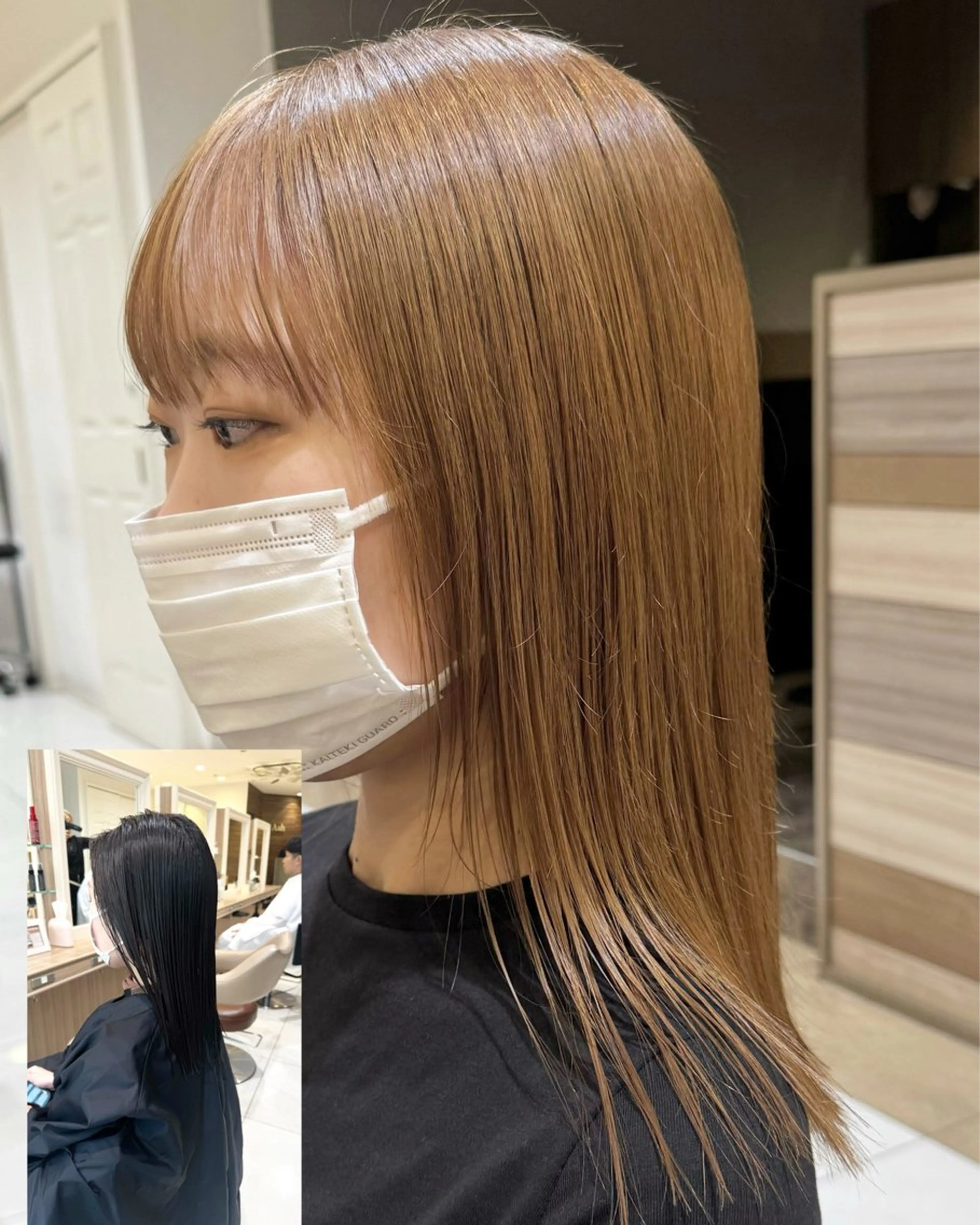 セミロング カット ヘアカラー トリートメント ウエモト　タク ショート/レイヤーのヘアスタイル