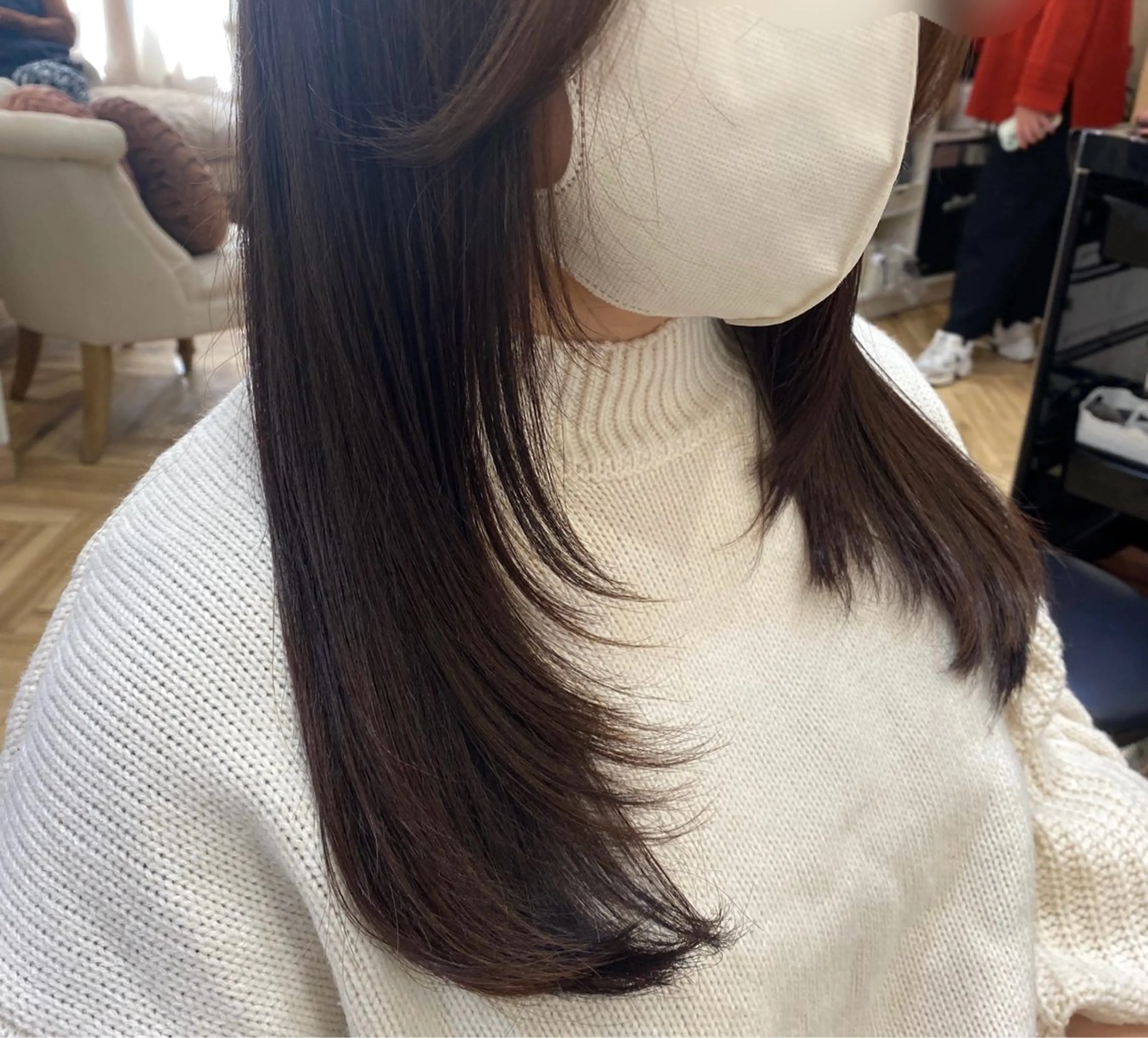 ロング カラー アッシュ アッシュブラウン ブラウンカラー 韓国風ヘア レイヤーカット カット ヘアカラー トリートメント 韓国ヘア・ブリーチ 🩵SHIZUKUのヘアスタイル