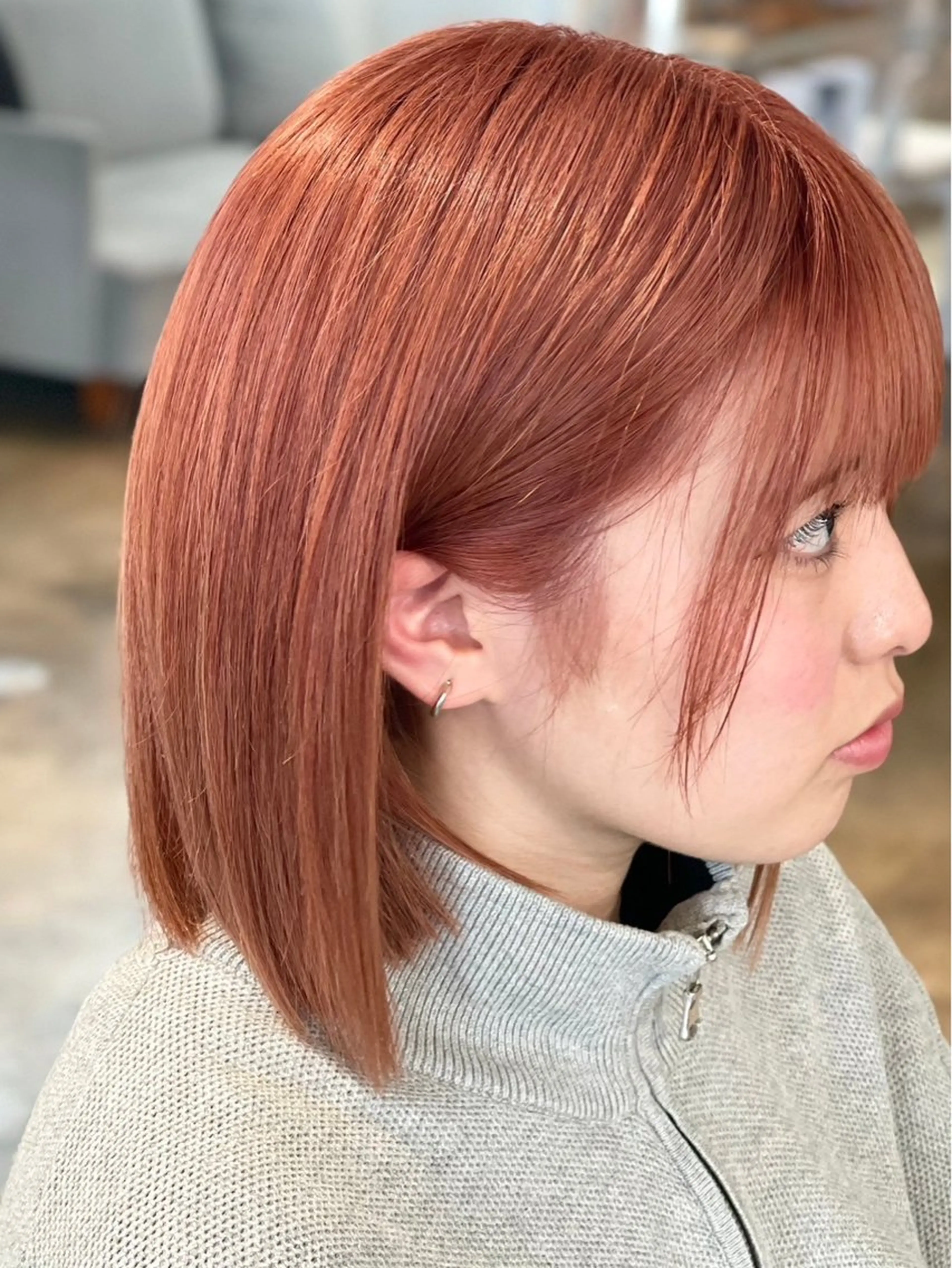 ミディアム カラー ブリーチ オレンジ ピンクカラー ヘアカラー トリートメント ブリーチカラー🦋‪ 田中さくらのヘアスタイル