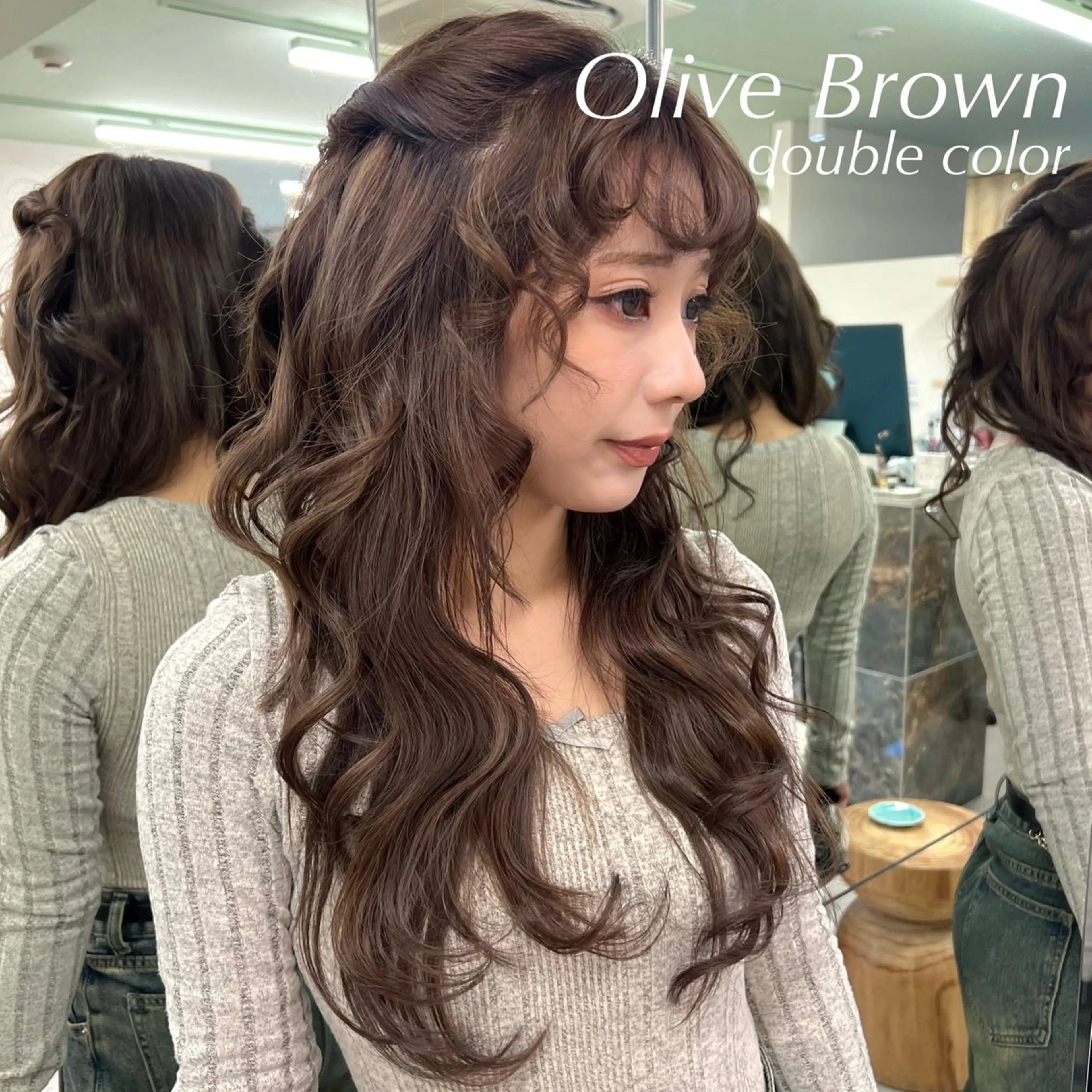 ロング カット ヘアカラー 韓国透明感カラー 🫧SHIHO🫧のヘアスタイル