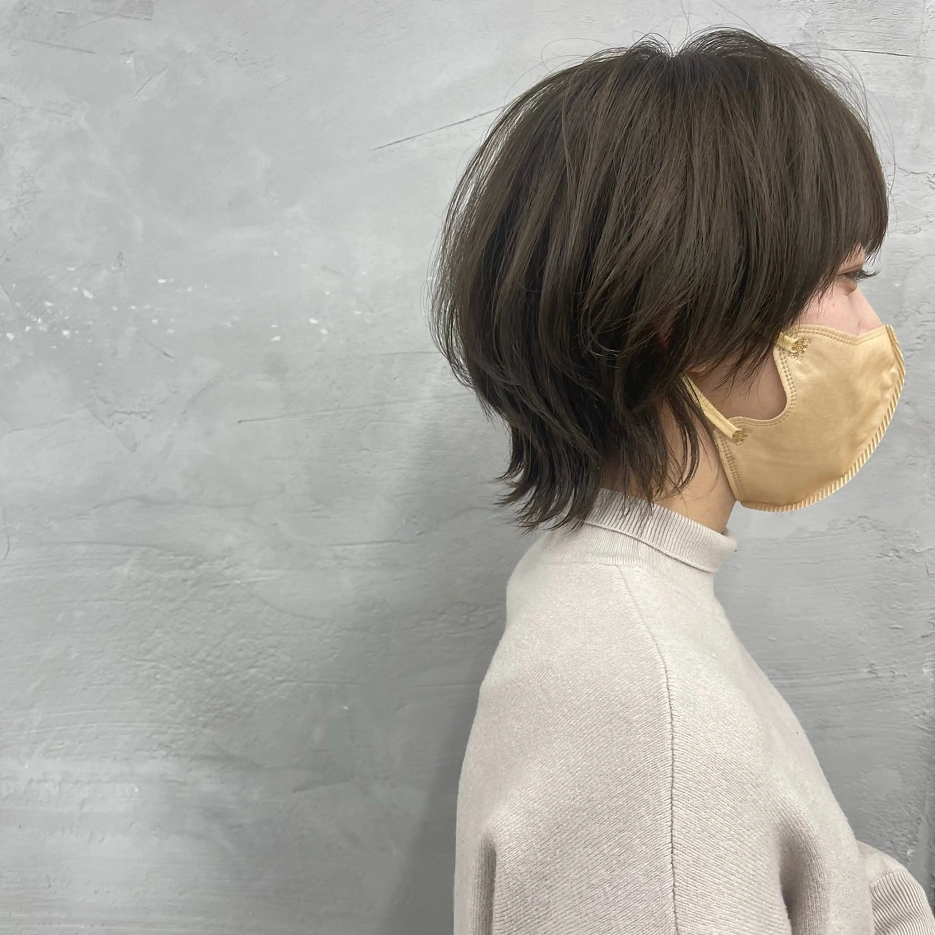 ミディアム カラー ウルフカット カット ヘアカラー トリートメント 田畑 智規のヘアスタイル