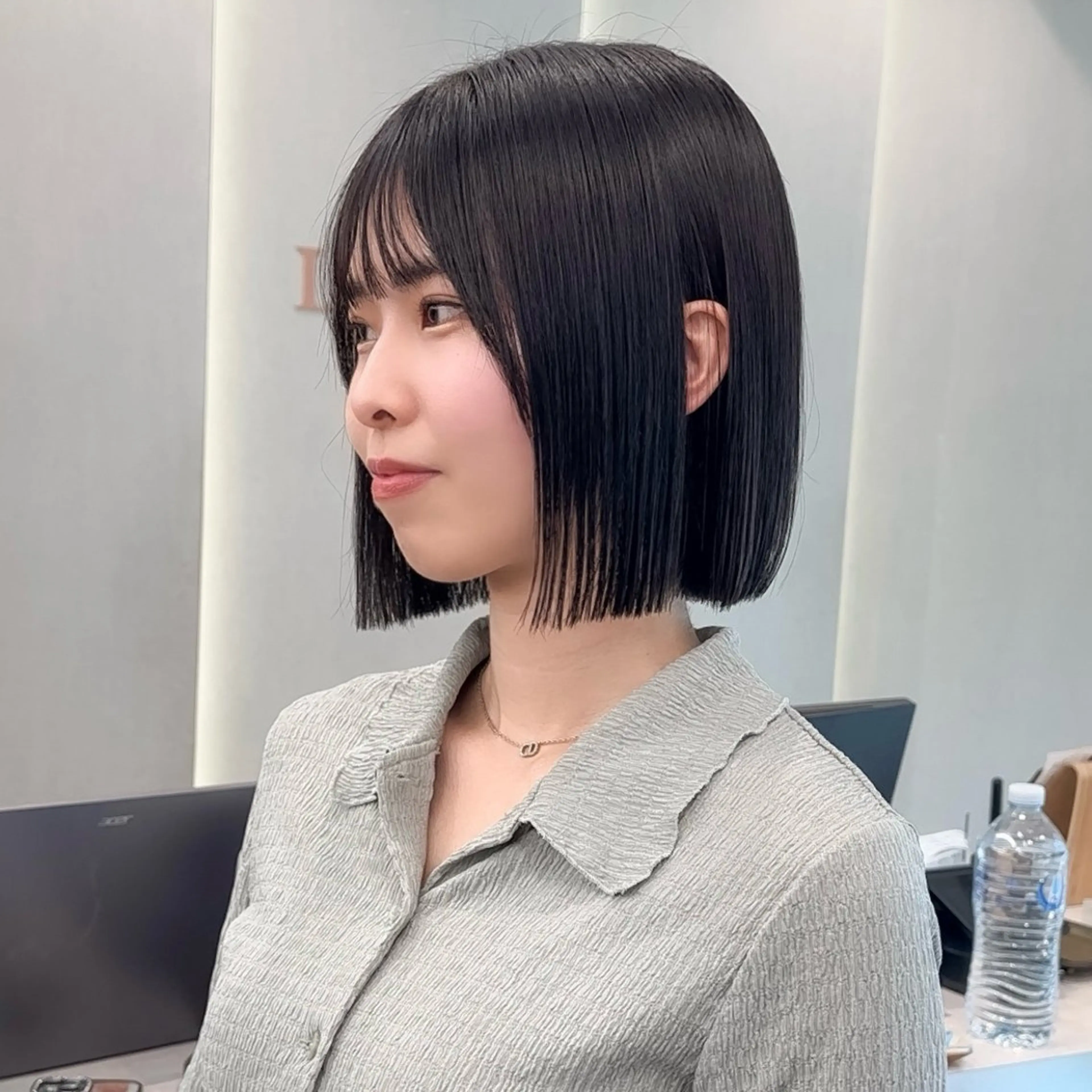 ミディアム カット ヘアカラー 縮毛矯正 トリートメント 縮毛矯正/韓国ヘア /ボブ🪄ミズキのヘアスタイル