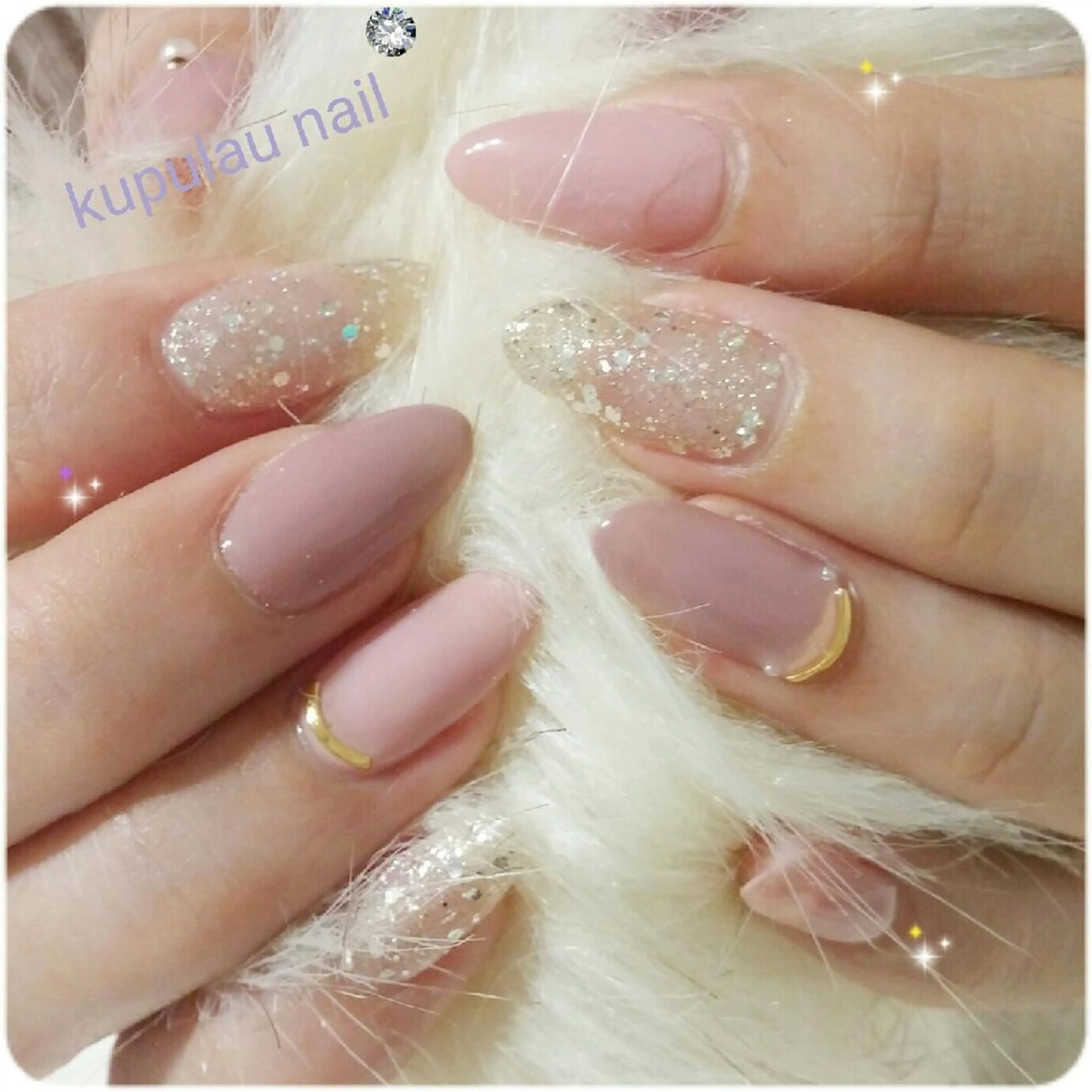 ネイル ラメ(グリッター) ピンク * haruのネイルデザイン