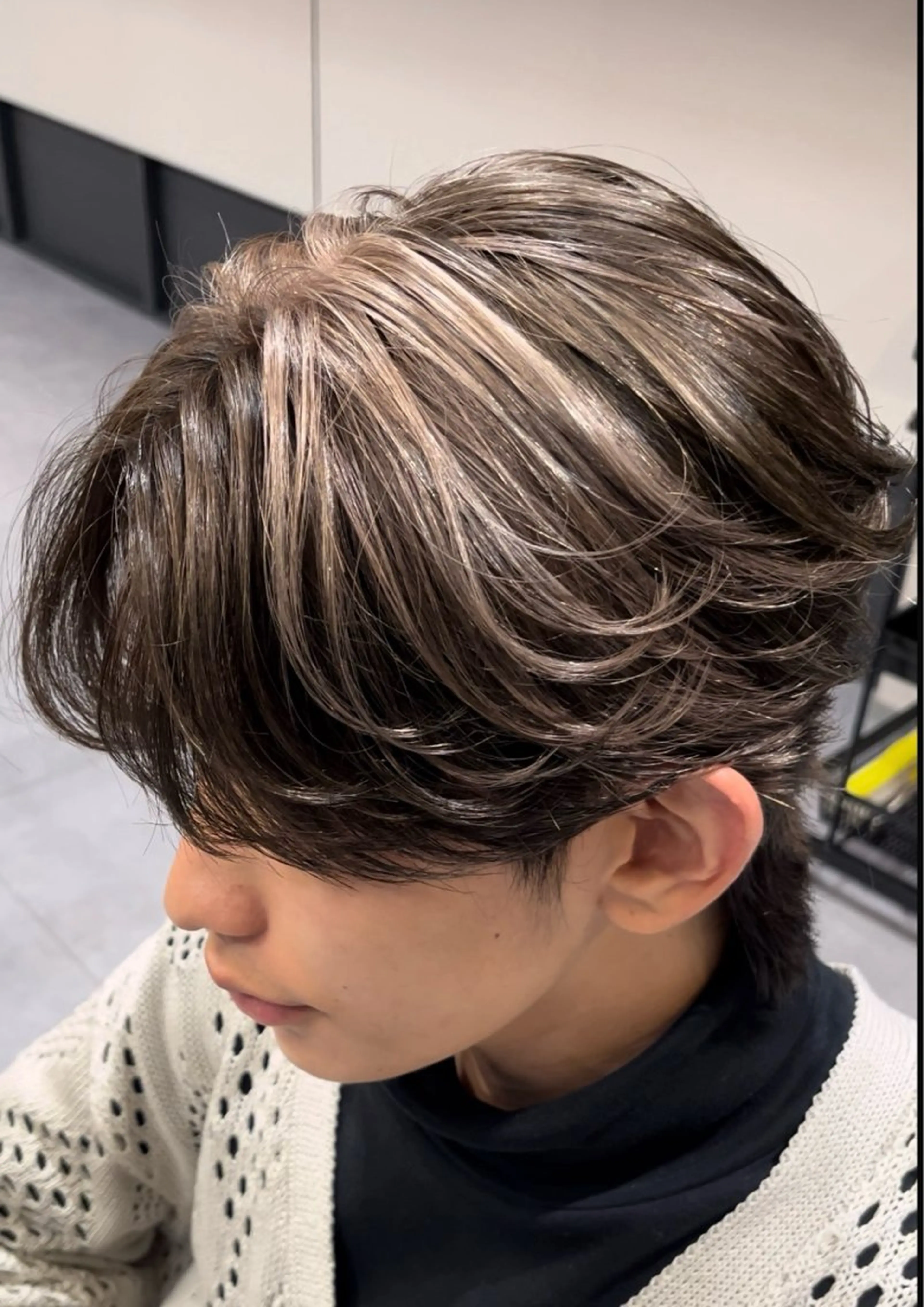 ショート カラー メンズ デザインカラー 艶々🫧ハイトーン 輝のヘアスタイル