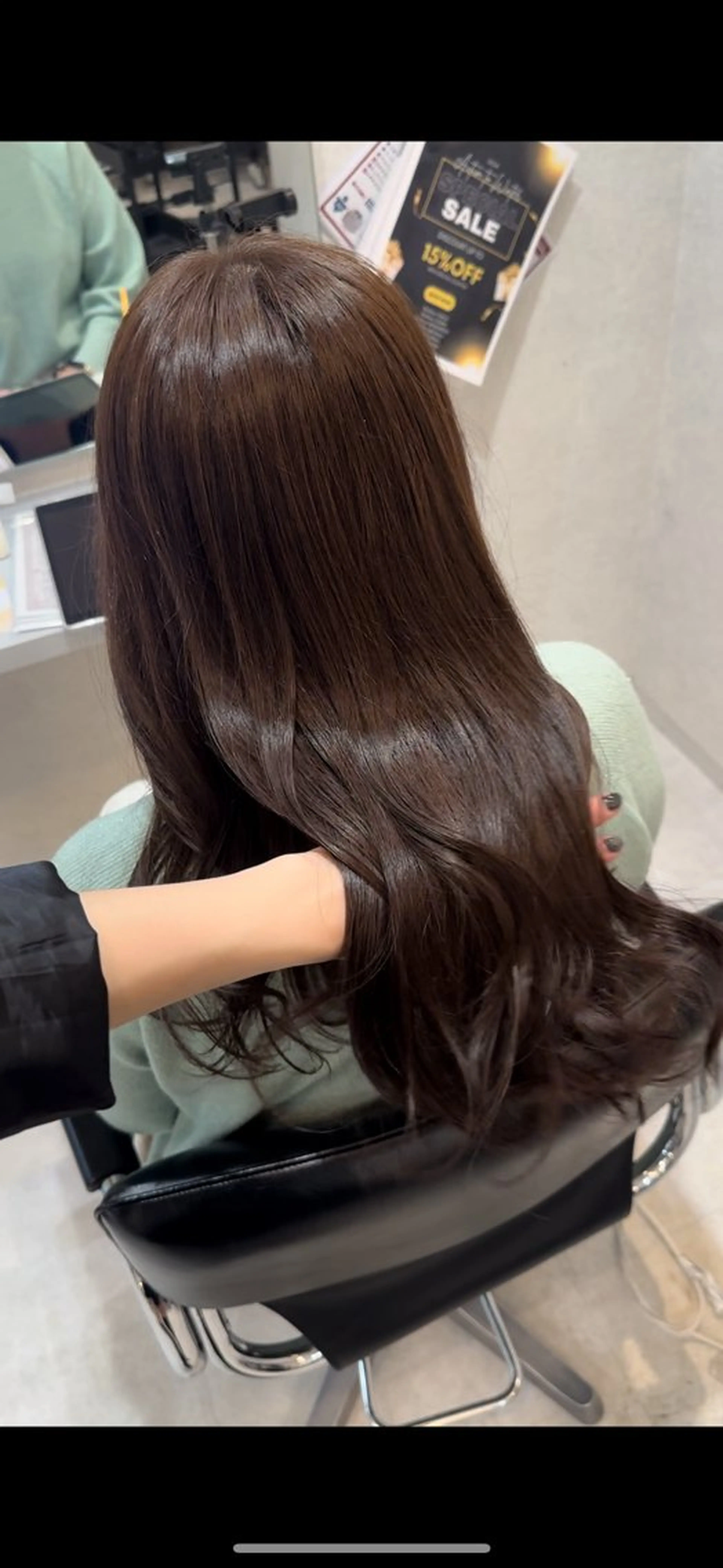 ミディアム トリートメント ヘアカラー トリートメント 縮毛矯正／透明感カラ ー／西梅田/川上京香のヘアスタイル