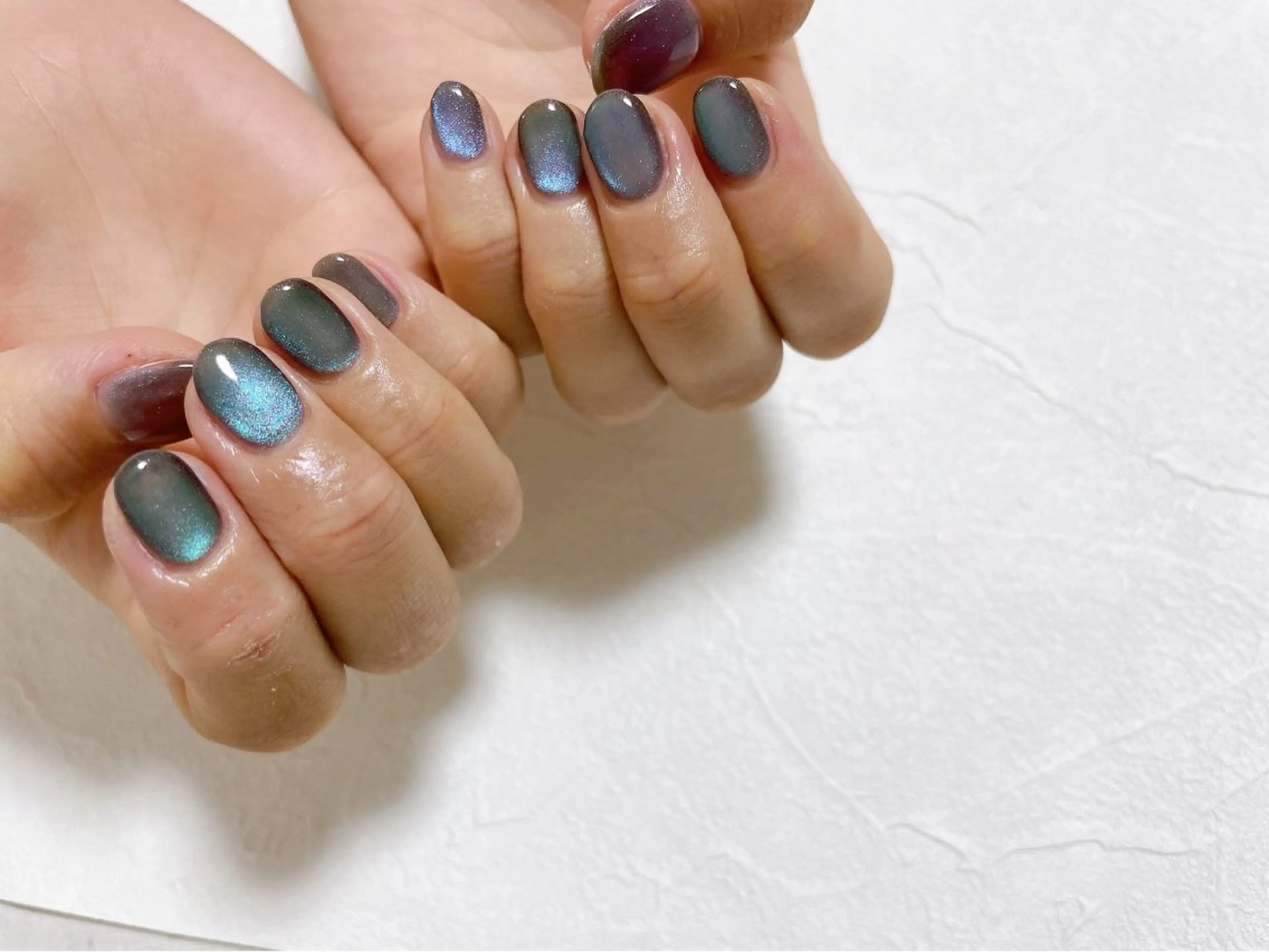 ネイル オーロラネイル フットネイル フレンチネイル ジェルネイル キラキラネイル kikinail 溝の口のネイルデザイン