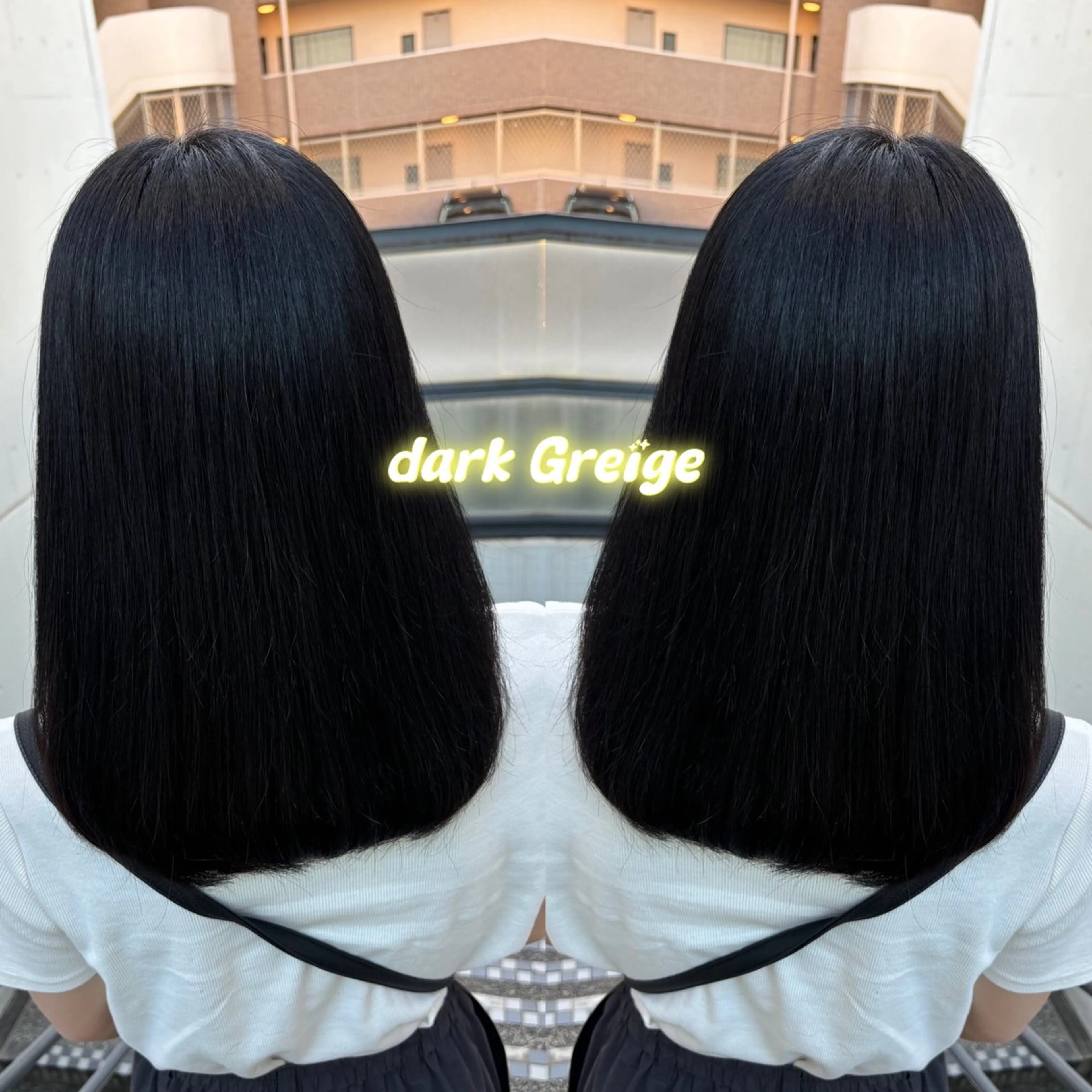 セミロング カラー ダークグレー ダークグレージュ グレージュ ヘアカラー トリートメント 透明感/暖色カラー/ ヘアアレンジ/Meiのヘアスタイル