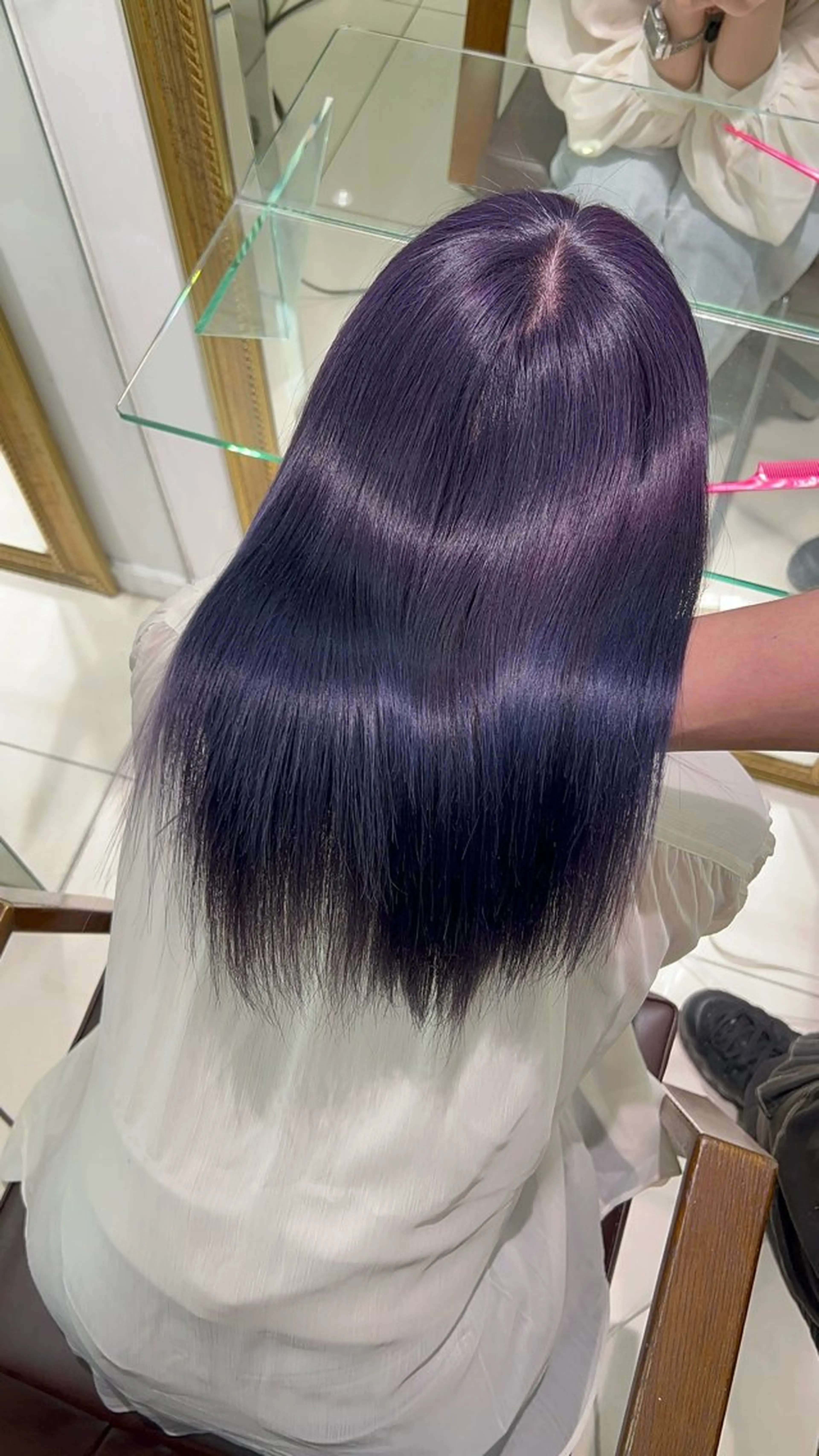ロング カラー ヘアカラー トリートメント ハイトーンカラー 🤍🫧 長井 律のヘアスタイル