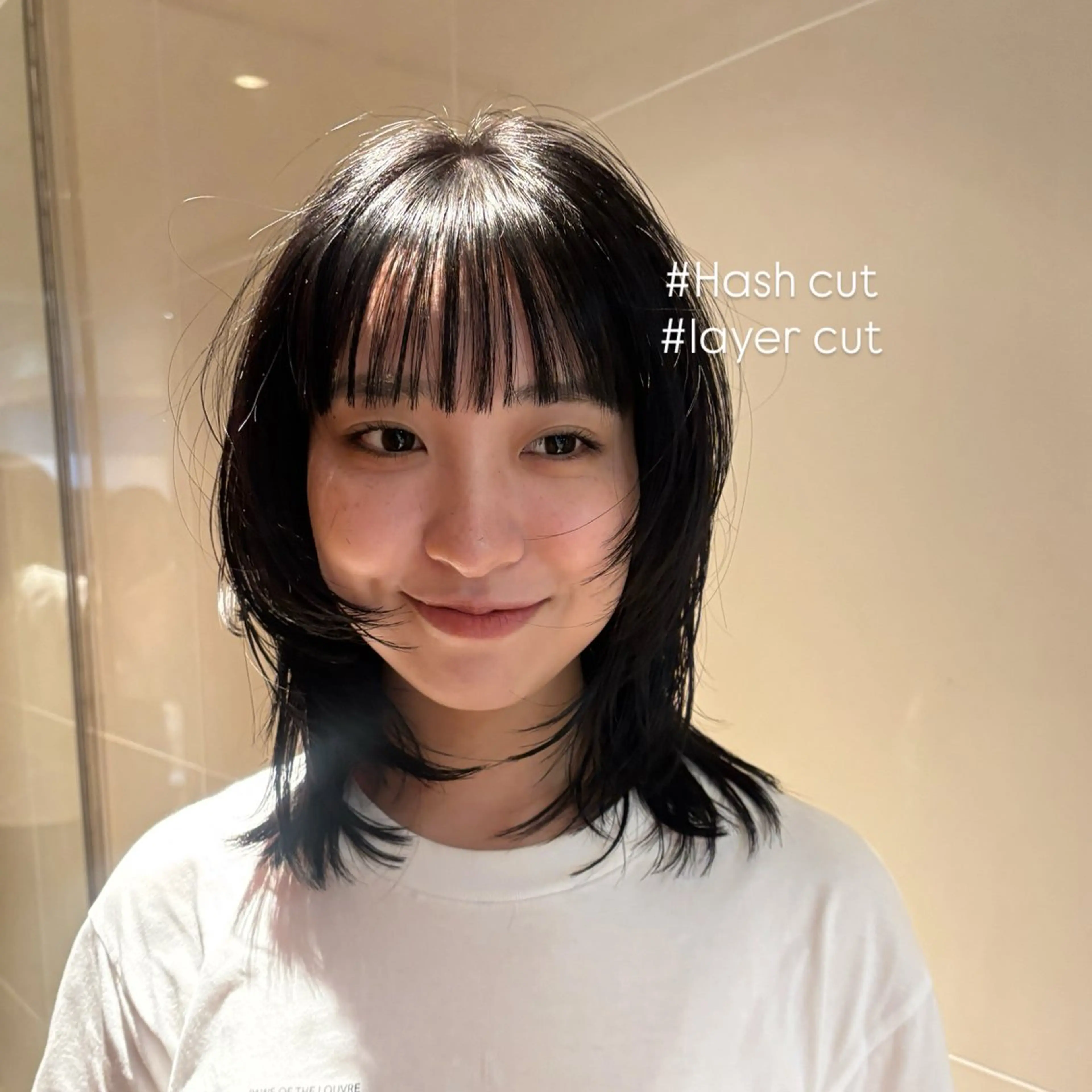 ミディアム ハッシュカット レイヤーカット 韓国風ヘア/パーマ ♡あゆのヘアスタイル