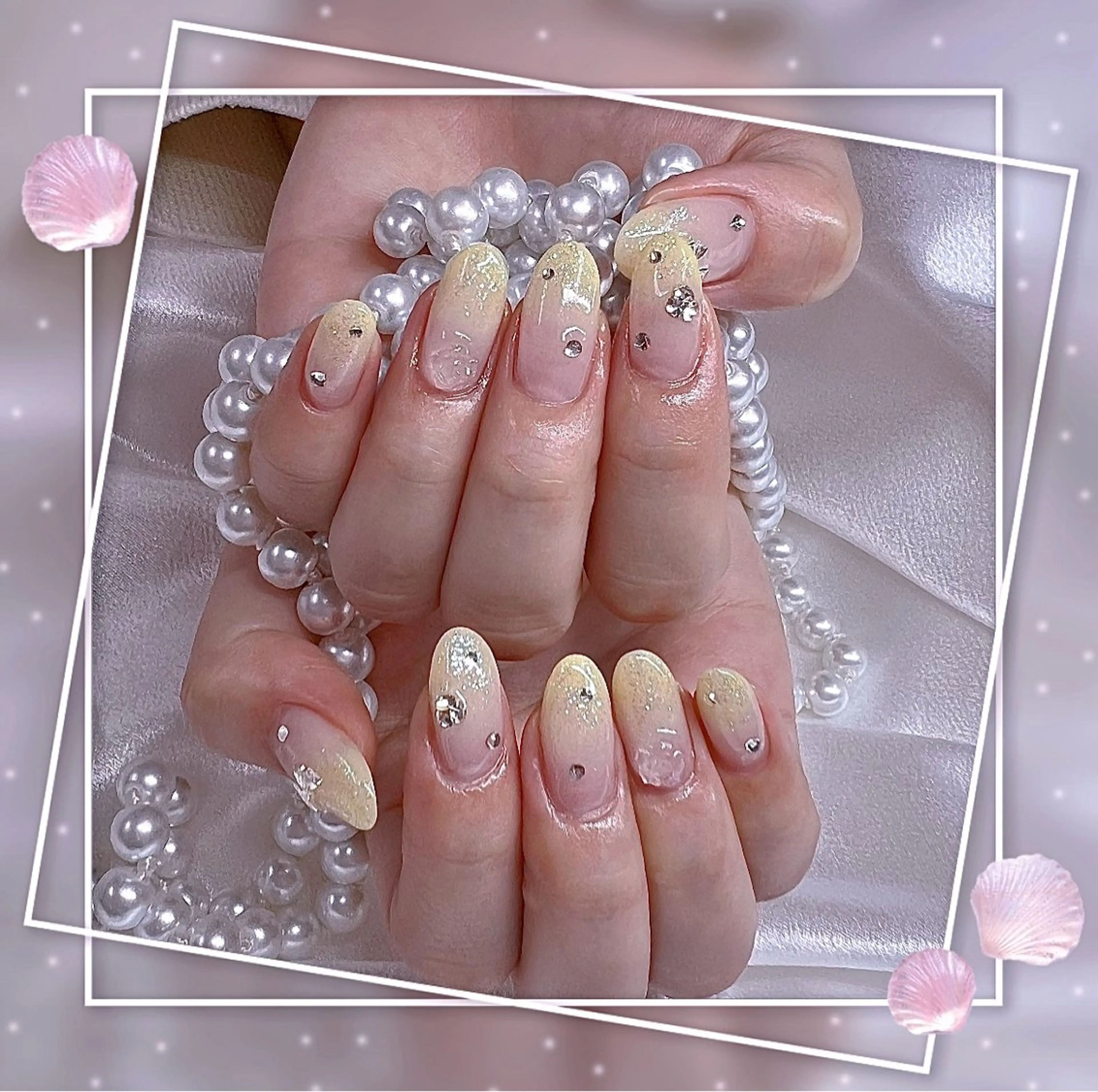 ネイル グラデーション キラキラネイル 韓国ネイル マグネットネイル ピンク ハンドネイル Chill Nailsalonのネイルデザイン