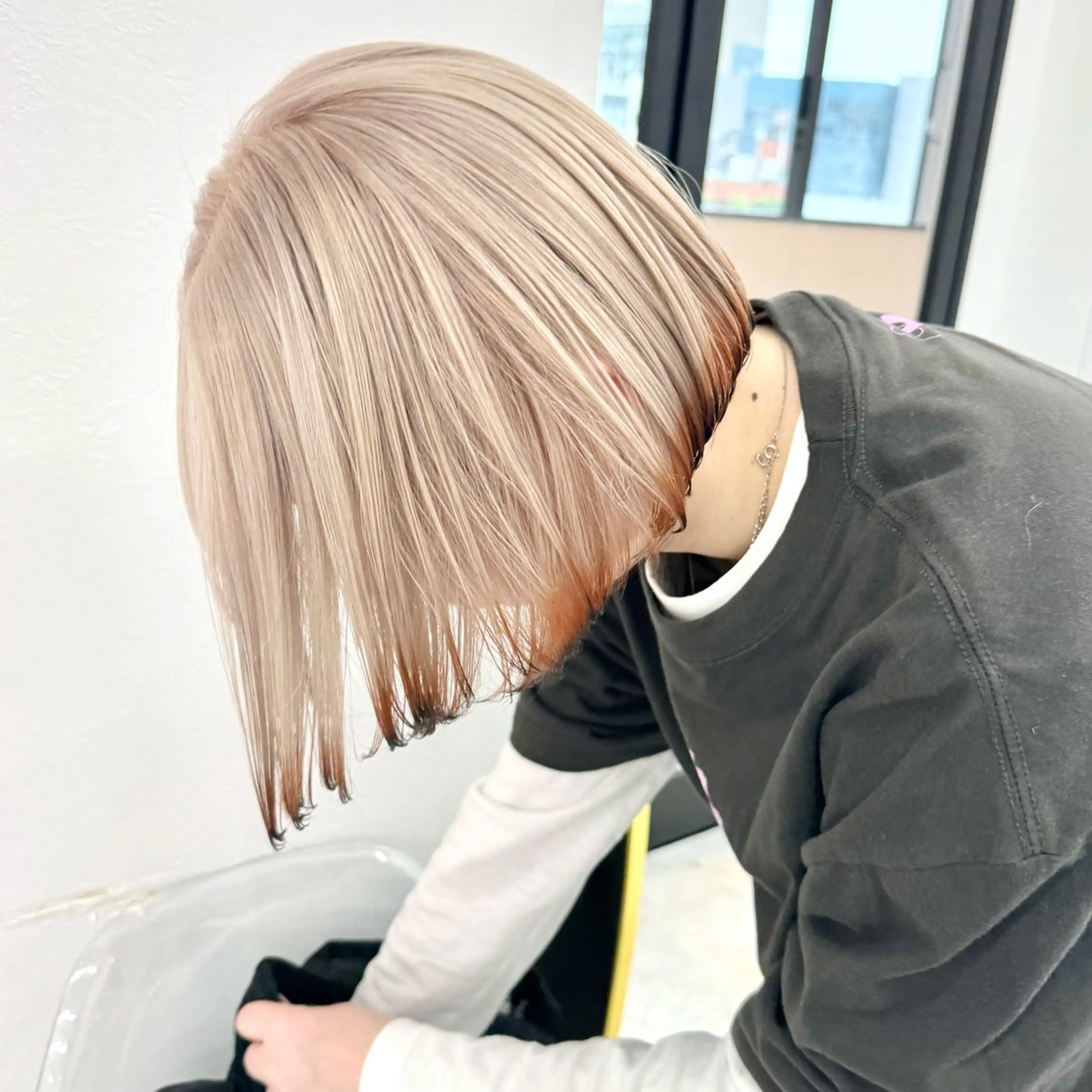 ロング カラー パーマ ヘアアレンジ メンズ キッズ デザインカラー ヘアカラー トリートメント ハイトーン/ピンク 💗モモ໒꒱のヘアスタイル