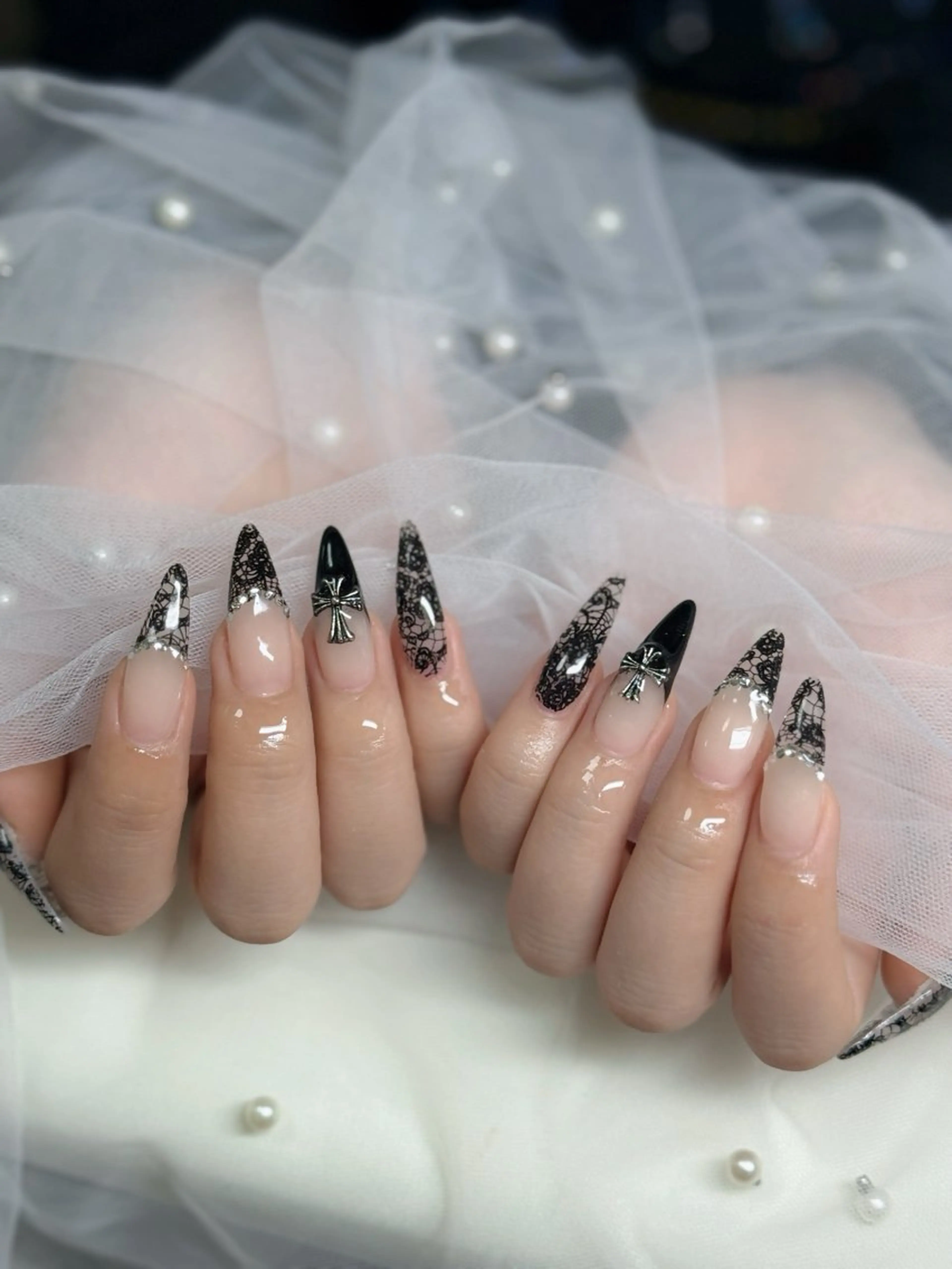 ネイル フットネイル フレンチネイル グラデーション 韓国ネイル ロングネイル ハンドネイル Hani Nail Salonのネイルデザイン