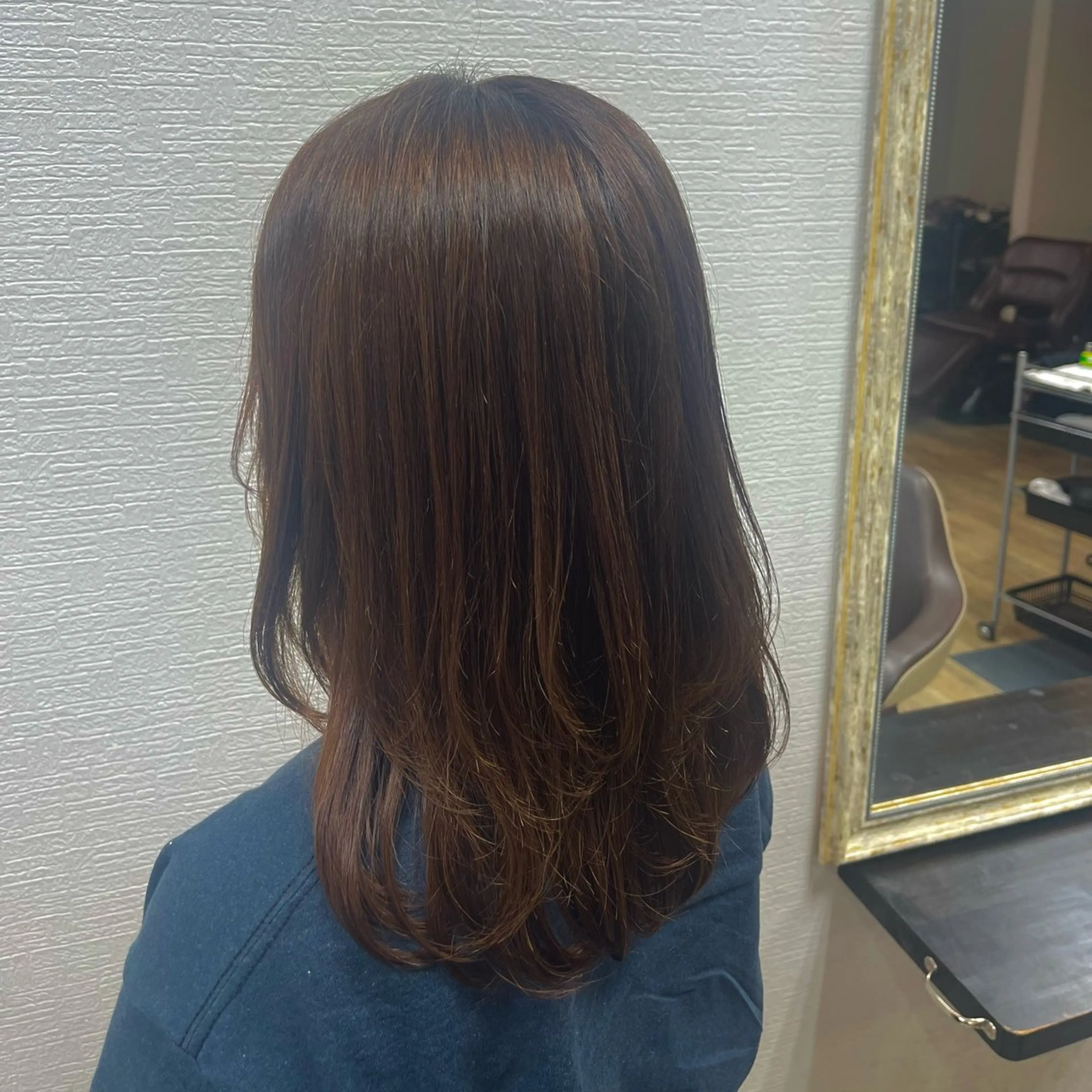 ミディアム カラー ブラウンカラー 日下 なるみのヘアスタイル