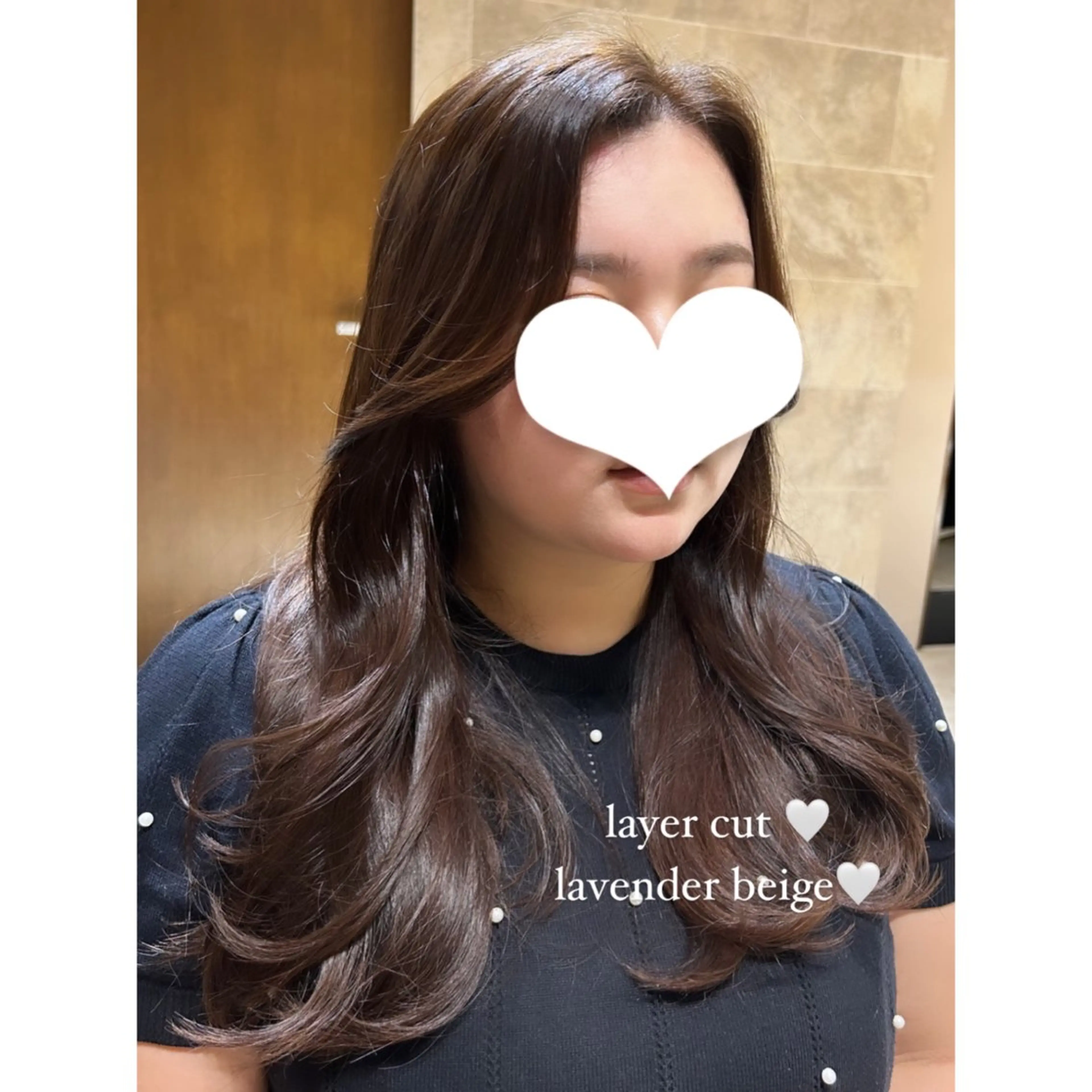 ロング カラー ベージュカラー ラベンダーカラー ラベンダーベージュ レイヤーカット カット ヘアカラー トリートメント 🍼顔周りカット/ レイヤー/小川華奈のヘアスタイル