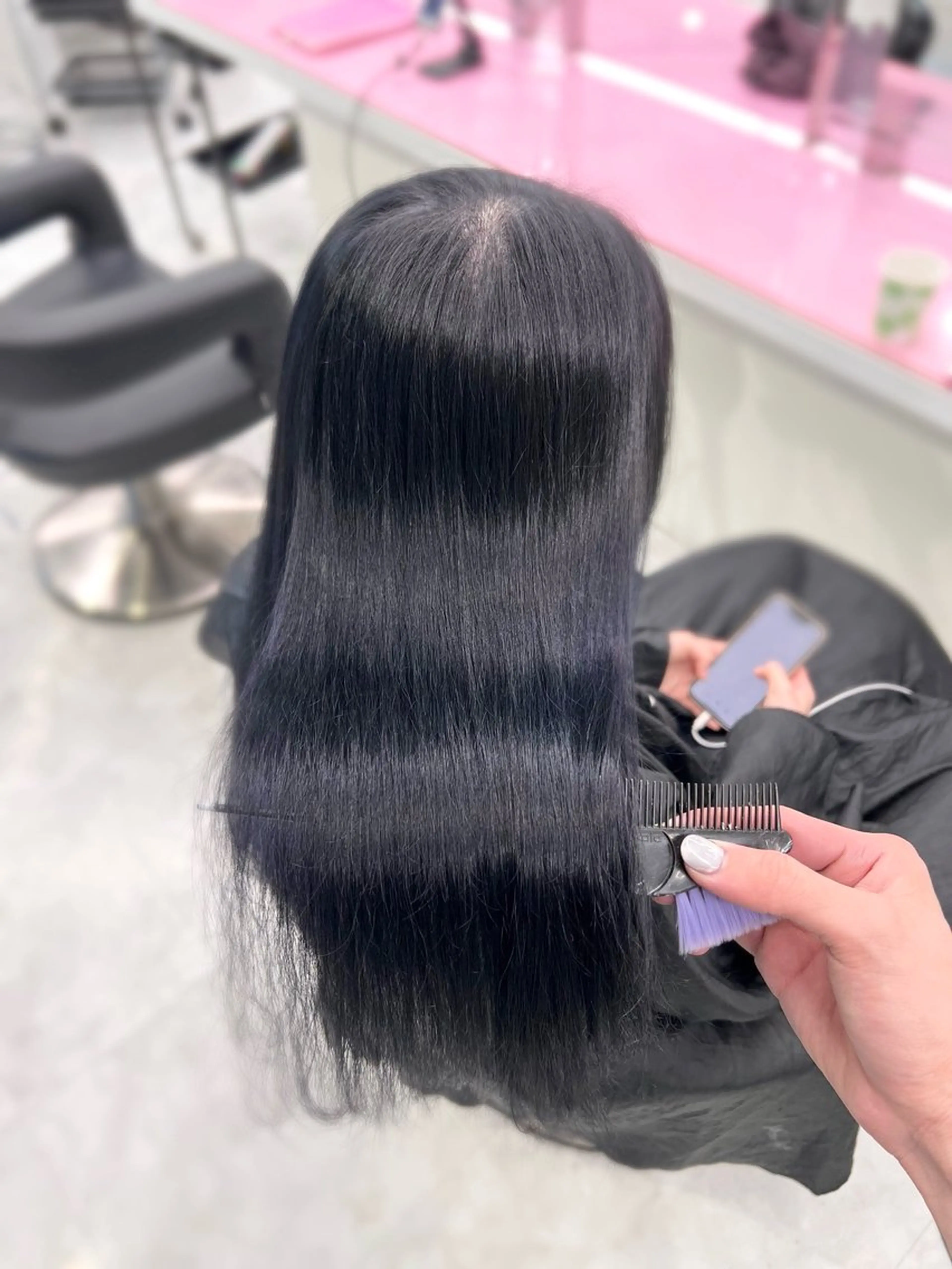 ロング カラー ヘアカラー トリートメント ヘッドスパ ヘアセット 🇨🇳中韓レイヤー 暗髪カラー🇰🇷のヘアスタイル