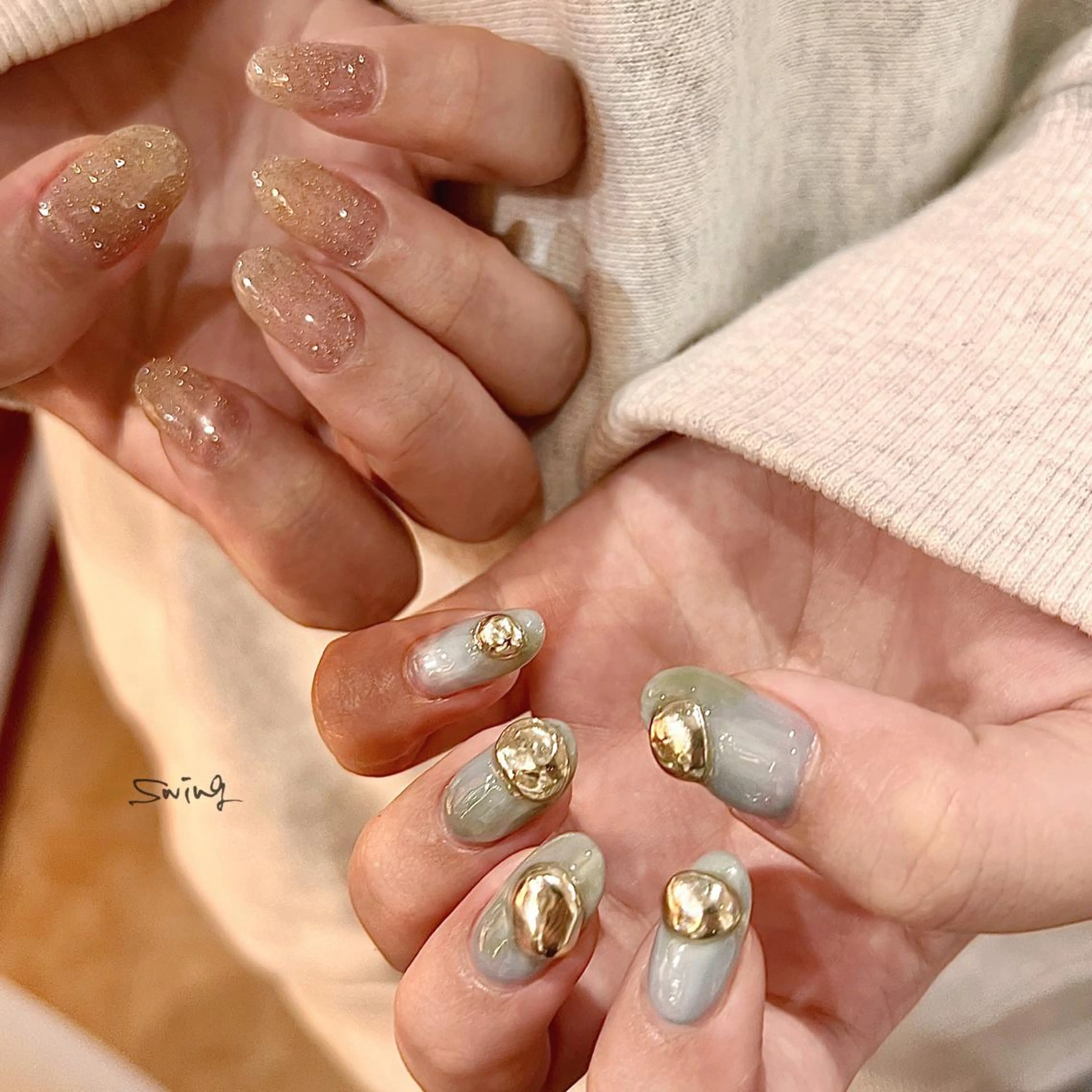 ネイル フラッシュネイル ニュアンスネイル SWING Nail Salon所属・Yoshida Takakoのネイルデザイン