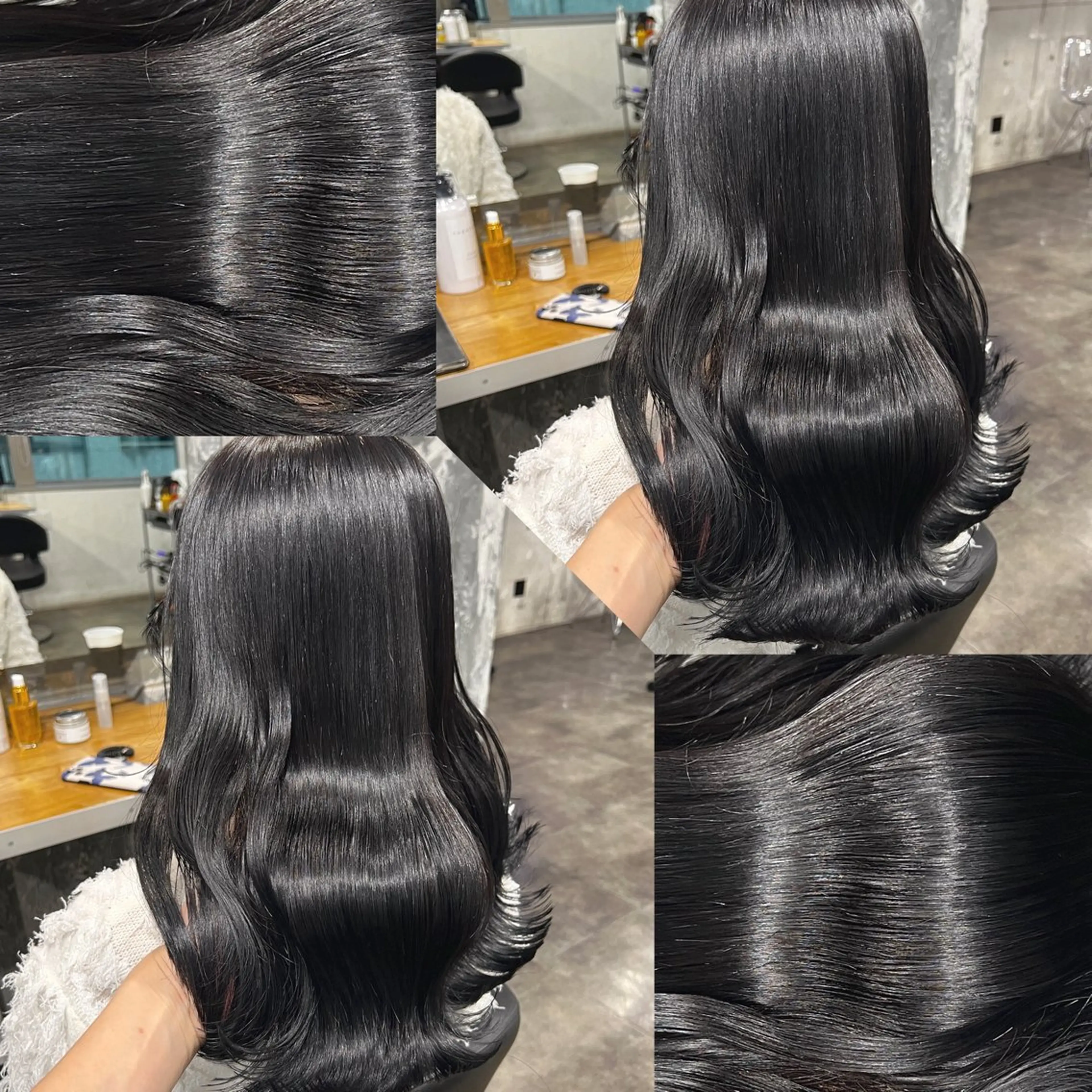 ミディアム カラー ヘアアレンジ ヘアカラー トリートメント ヘッドスパ ヘアセット 韓国風ベージュ🤎 赤みなし🌿横浜🤎のヘアスタイル