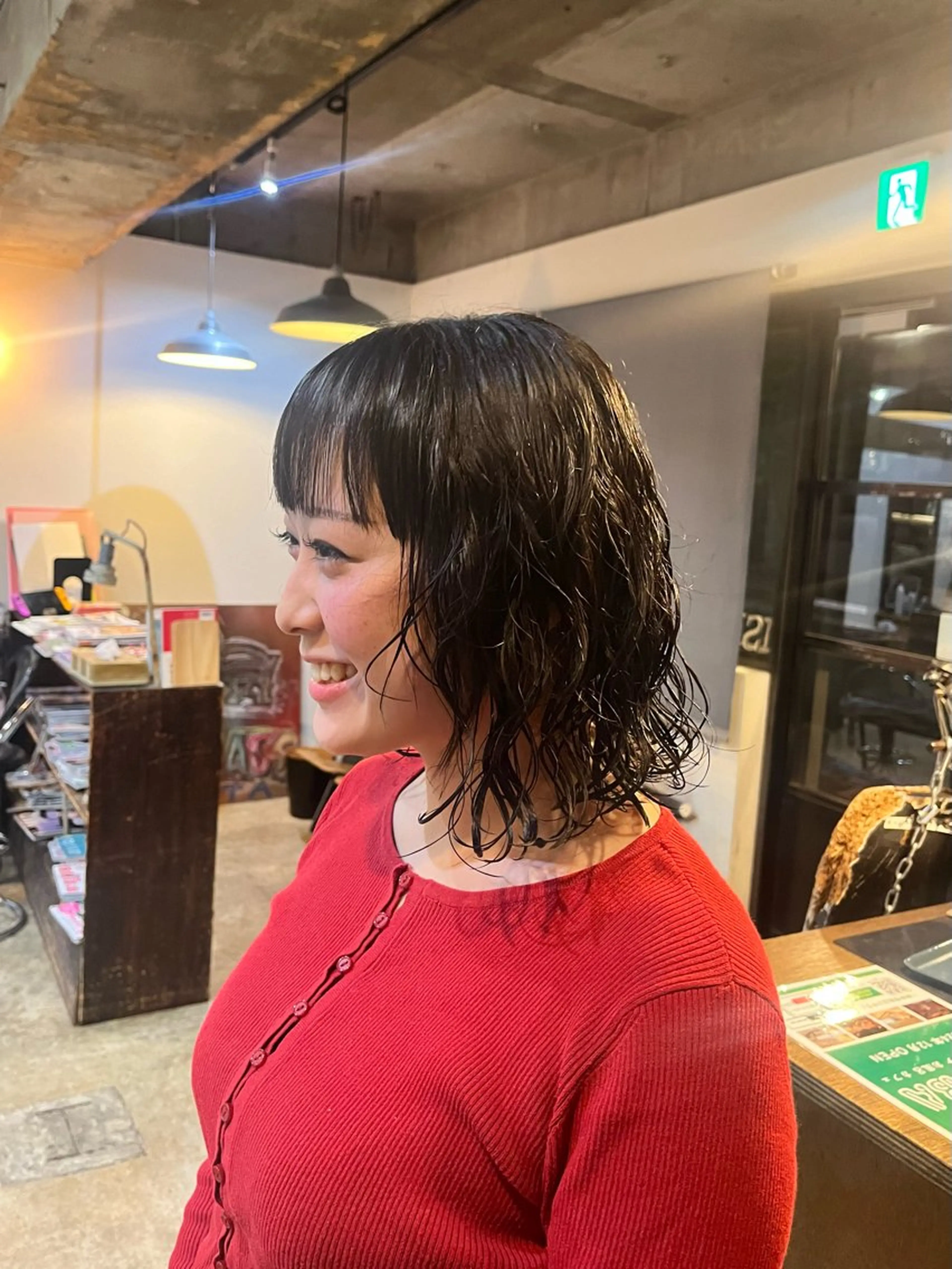 ミディアム パーマ パーマ トリートメント 松原 樹里のヘアスタイル