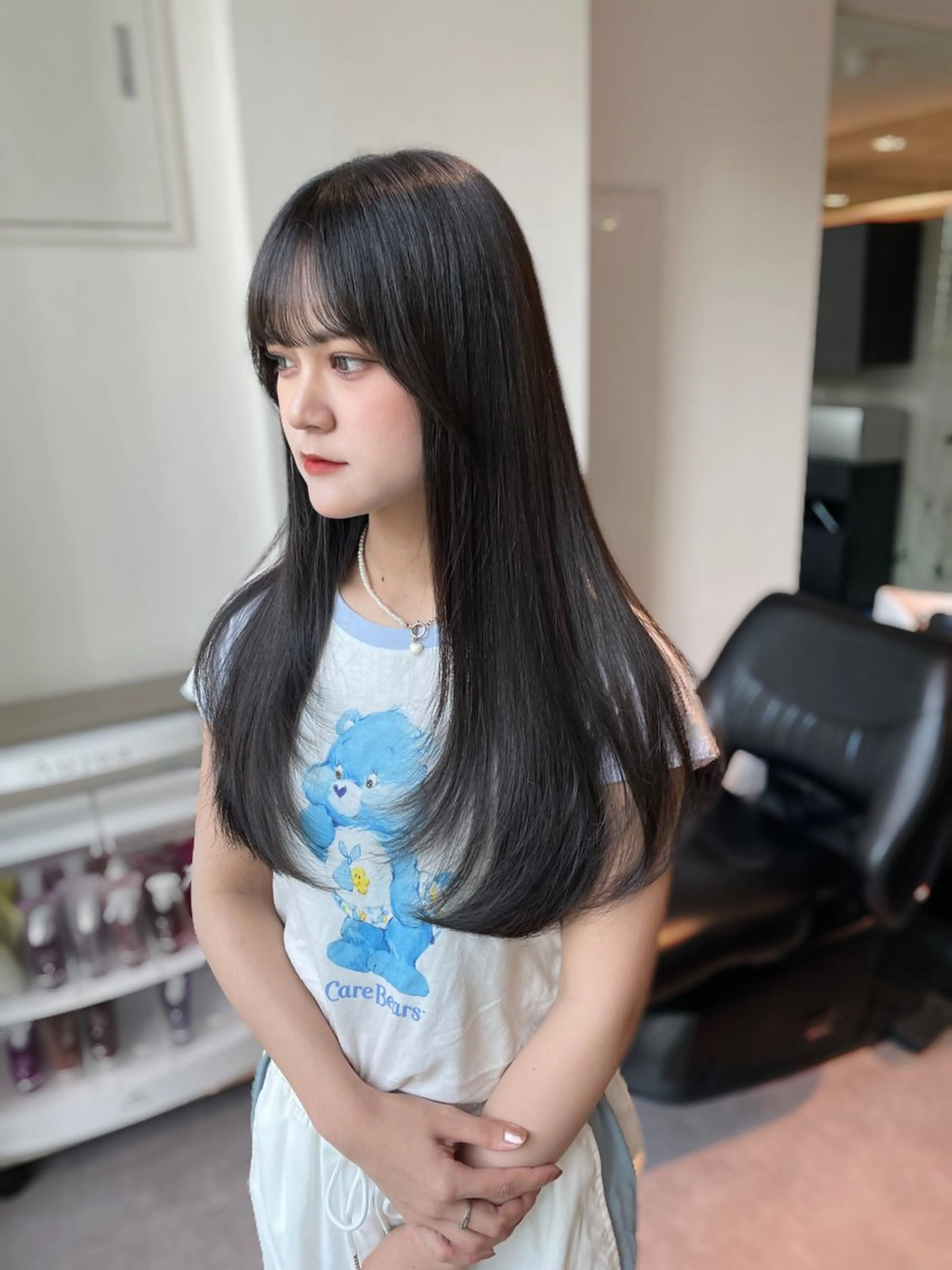 ロング カット ヘアカラー トリートメント 銀座／レイヤーカット 🤍内野すみれのヘアスタイル