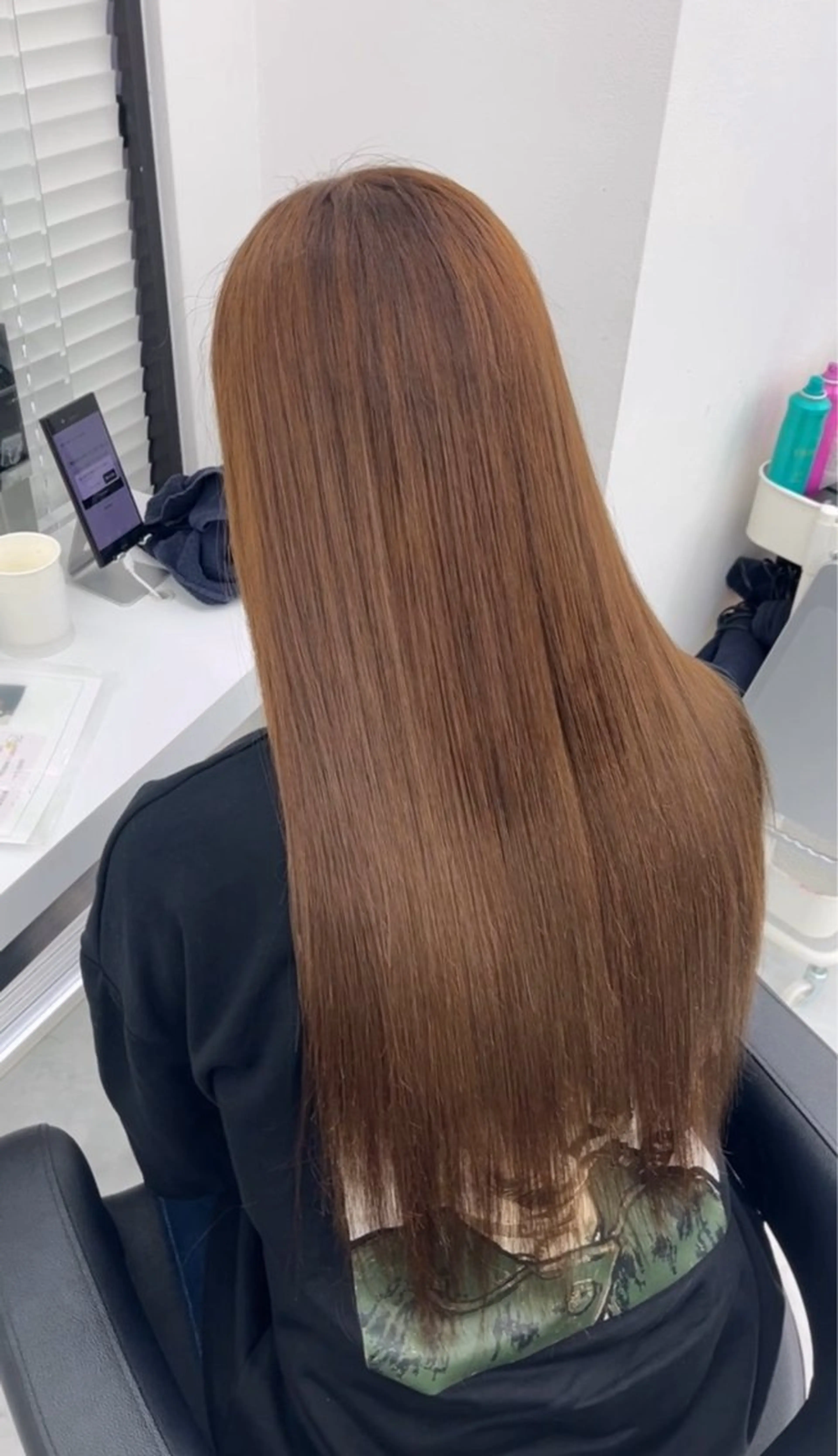 ロング カラー ヘアカラー トリートメント ヘッドスパ ヘアセット kazuki🍑韓国 トレンド暖色🫗のヘアスタイル