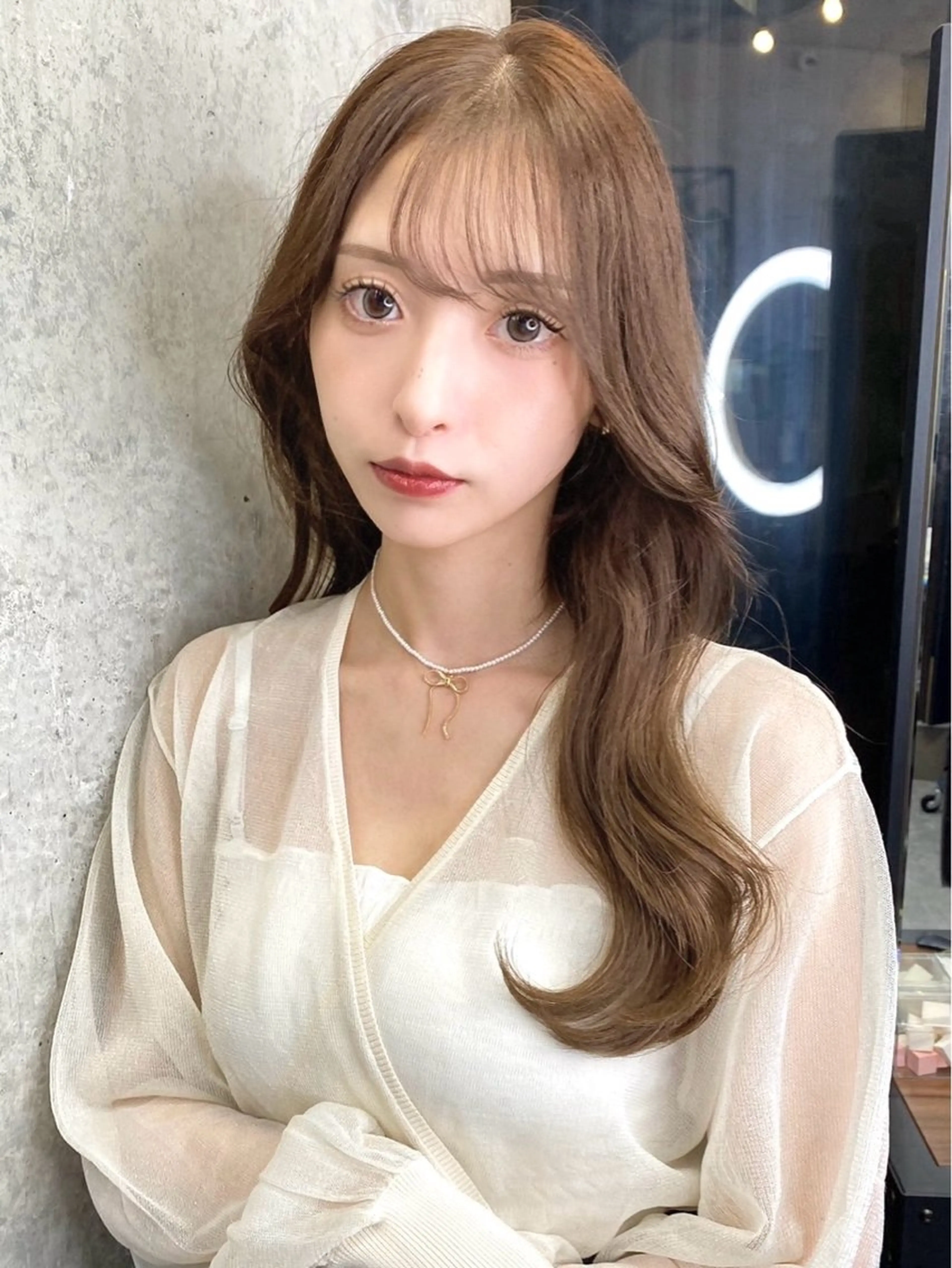 ロング カット ヘアカラー トリートメント 韓国風/ワンホンヘア 髪質改善/MaCoのヘアスタイル