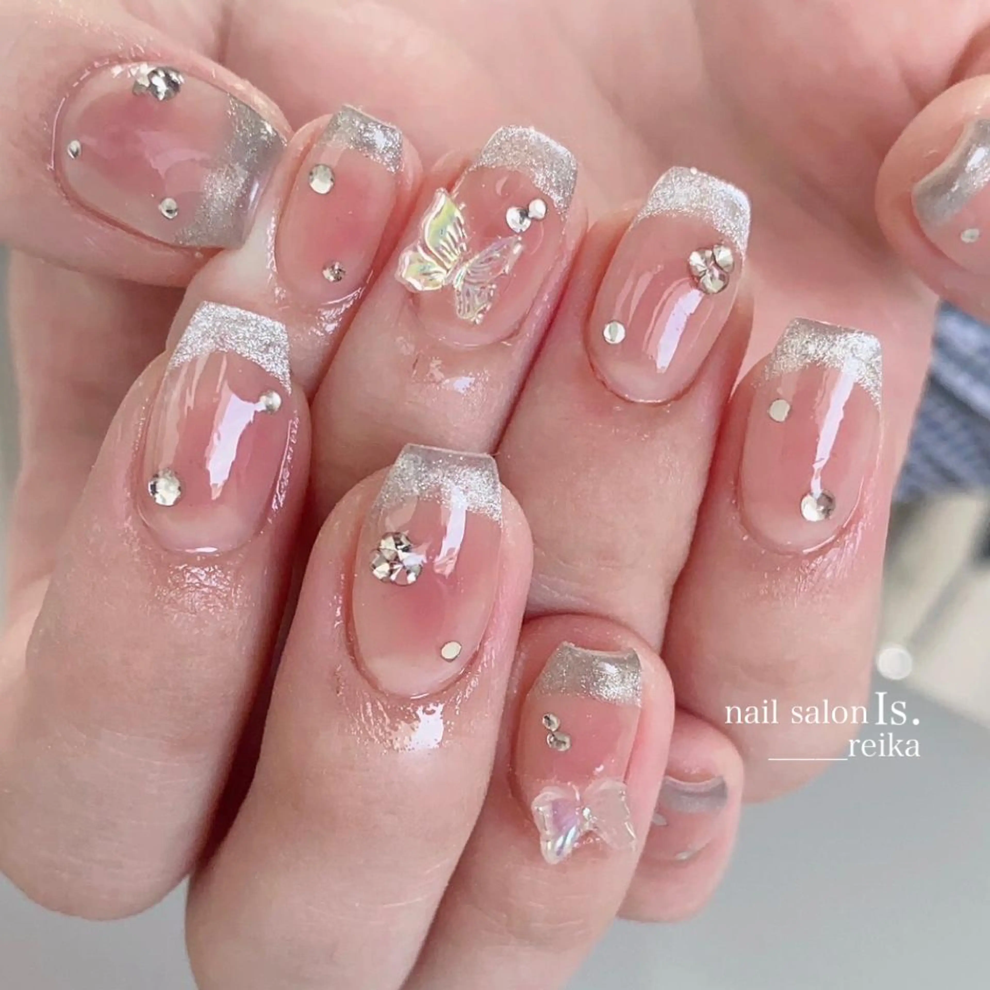 ネイル チークネイル フレンチネイル マグネットネイル マグネットフレンチ nail salon Is.  reikaのネイルデザイン