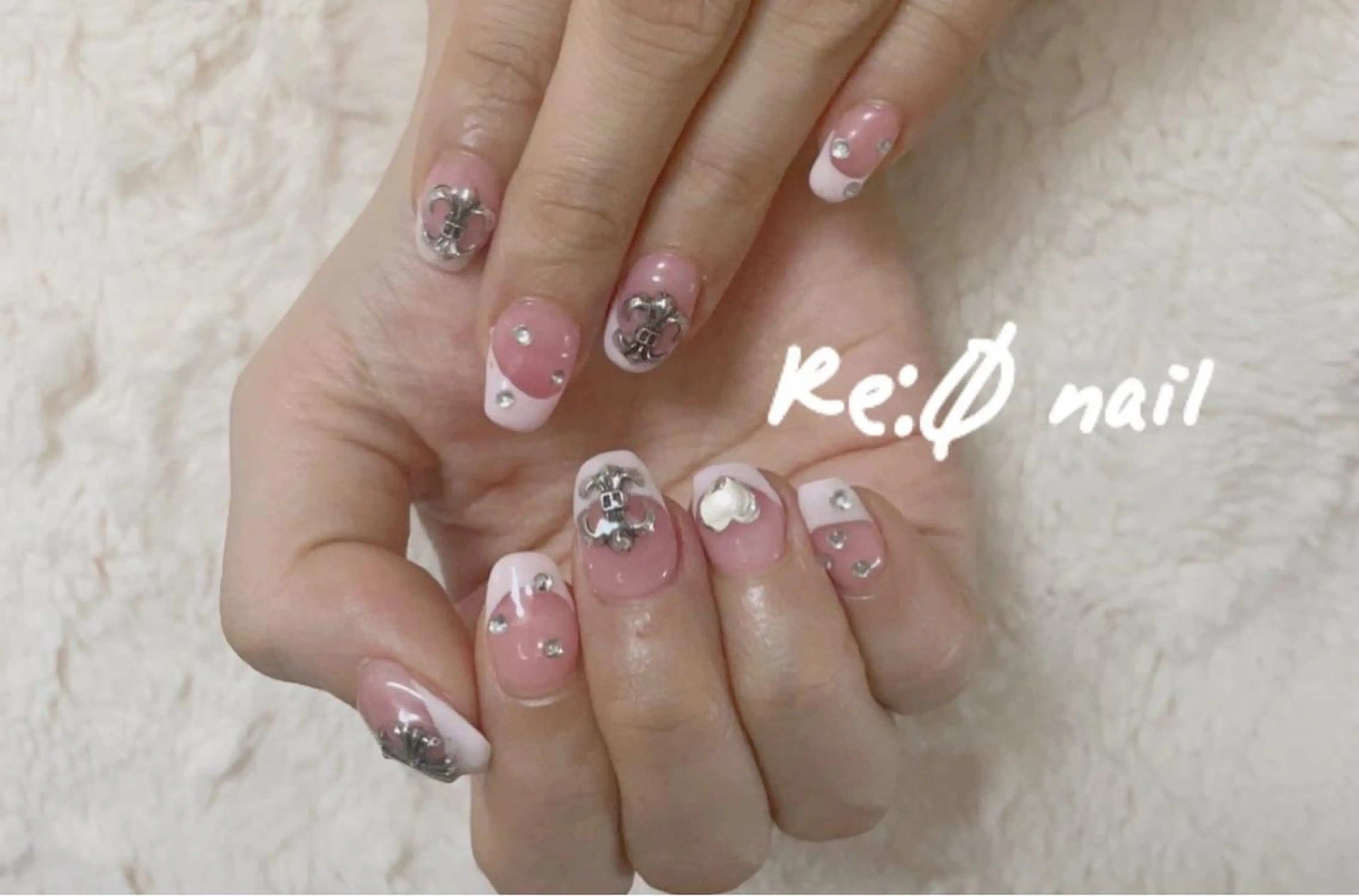ネイル フレンチネイル ピンク ハンドネイル Re:Ø nail 🩵TSUJIのネイルデザイン