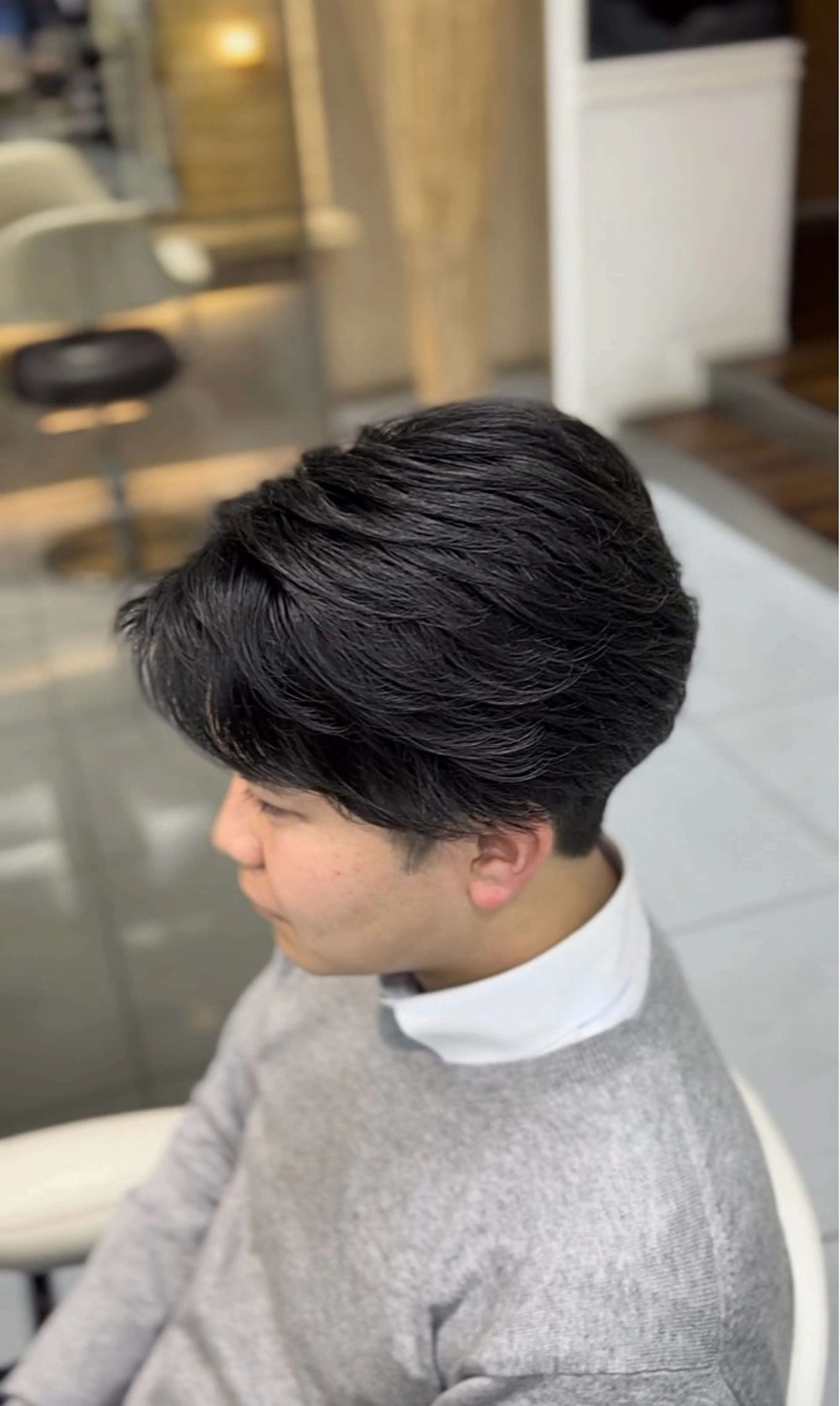 セミロング パーマ メンズ センターパート メンズ韓国風 韓国マッシュ マッシュ メンズパーマ カット パーマ トリートメント 🔮メンズ縮毛矯正 毛流れパーマ💎竹永のヘアスタイル