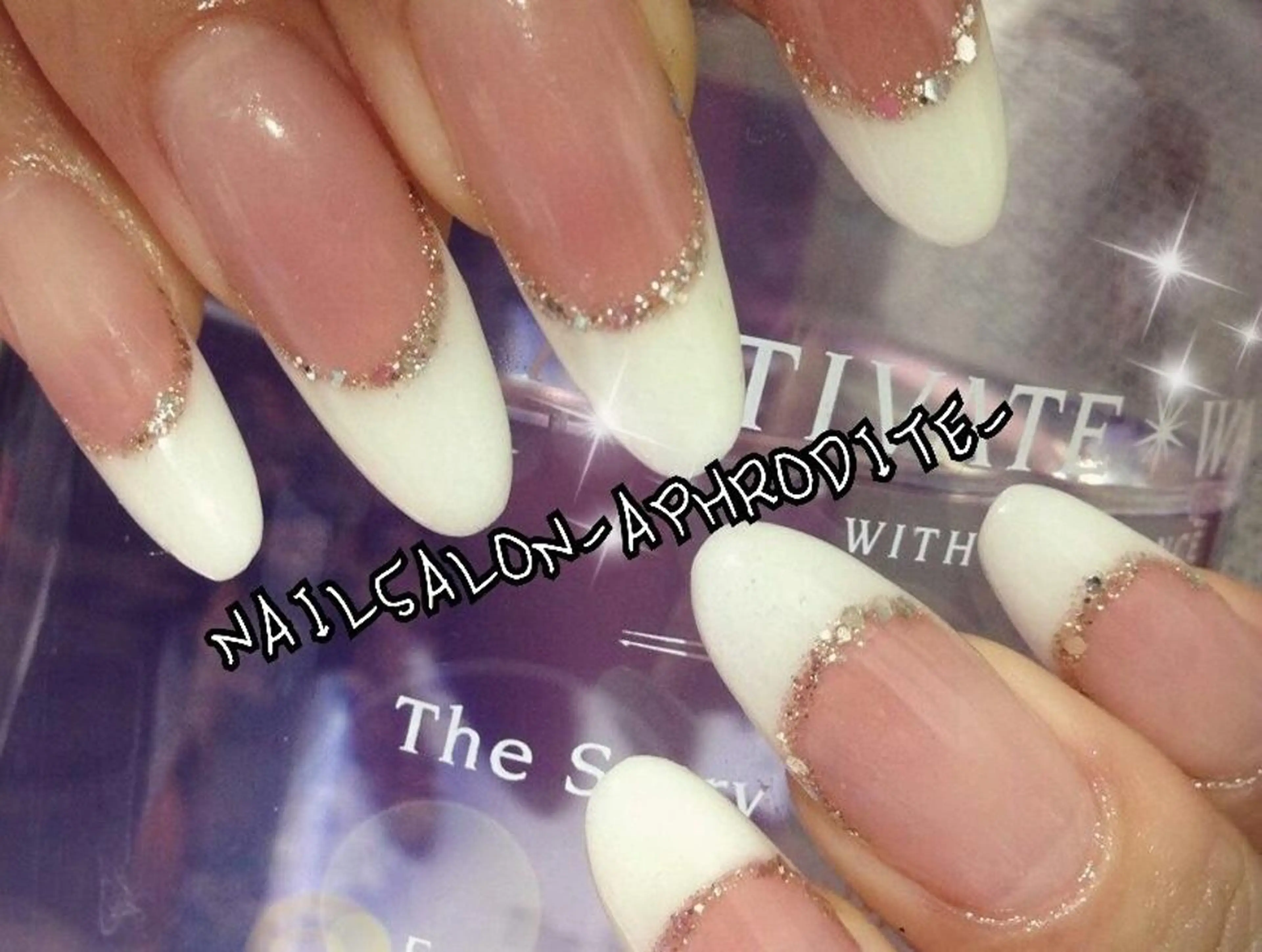 ロング ネイル フレンチネイル スカルプネイル シンプルネイル APHRODITE Nagisaのネイルデザイン
