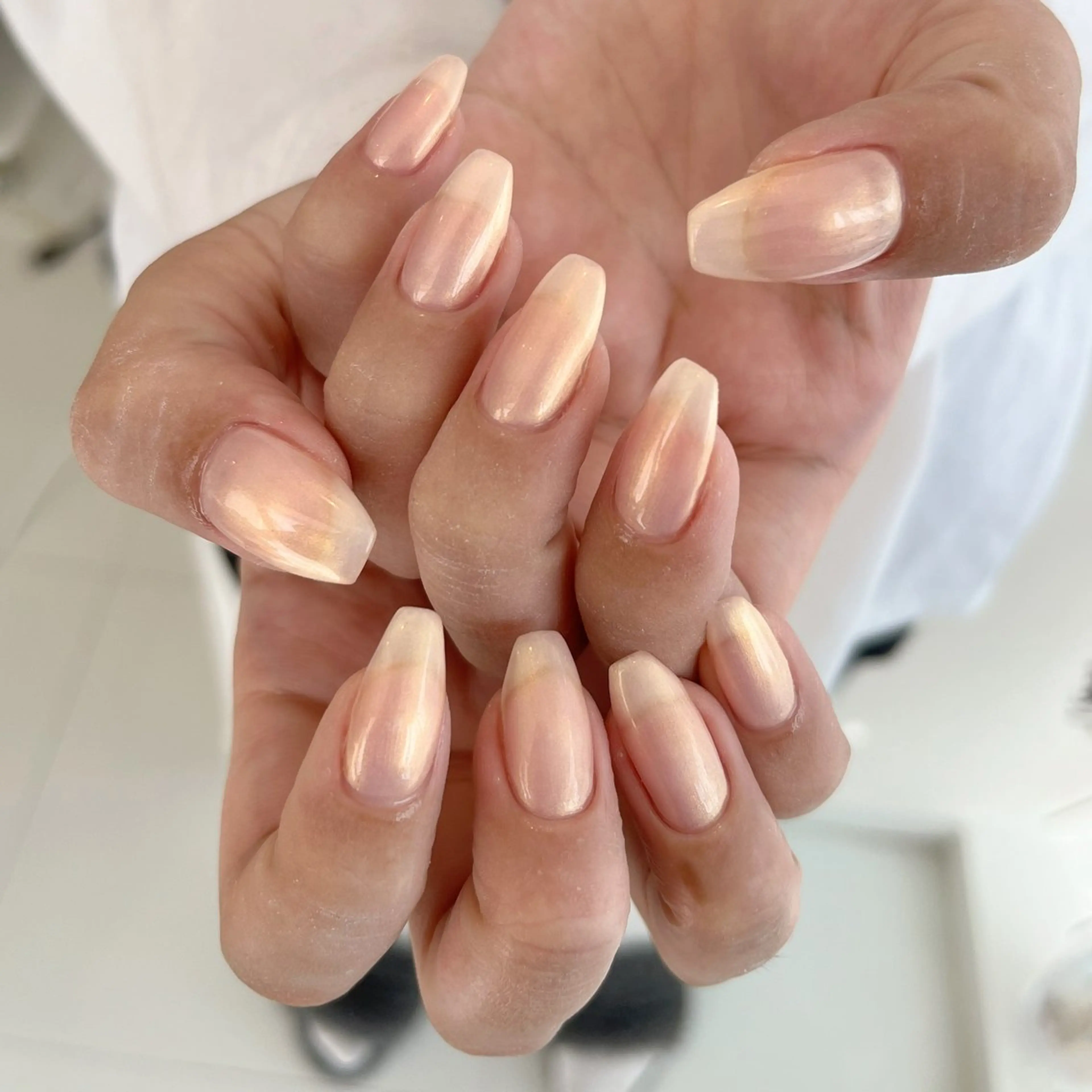 ネイル オーロラネイル ワンカラーネイル ハンドネイル pétit所属・sarina..ෆ jr.ネイリストのネイルデザイン