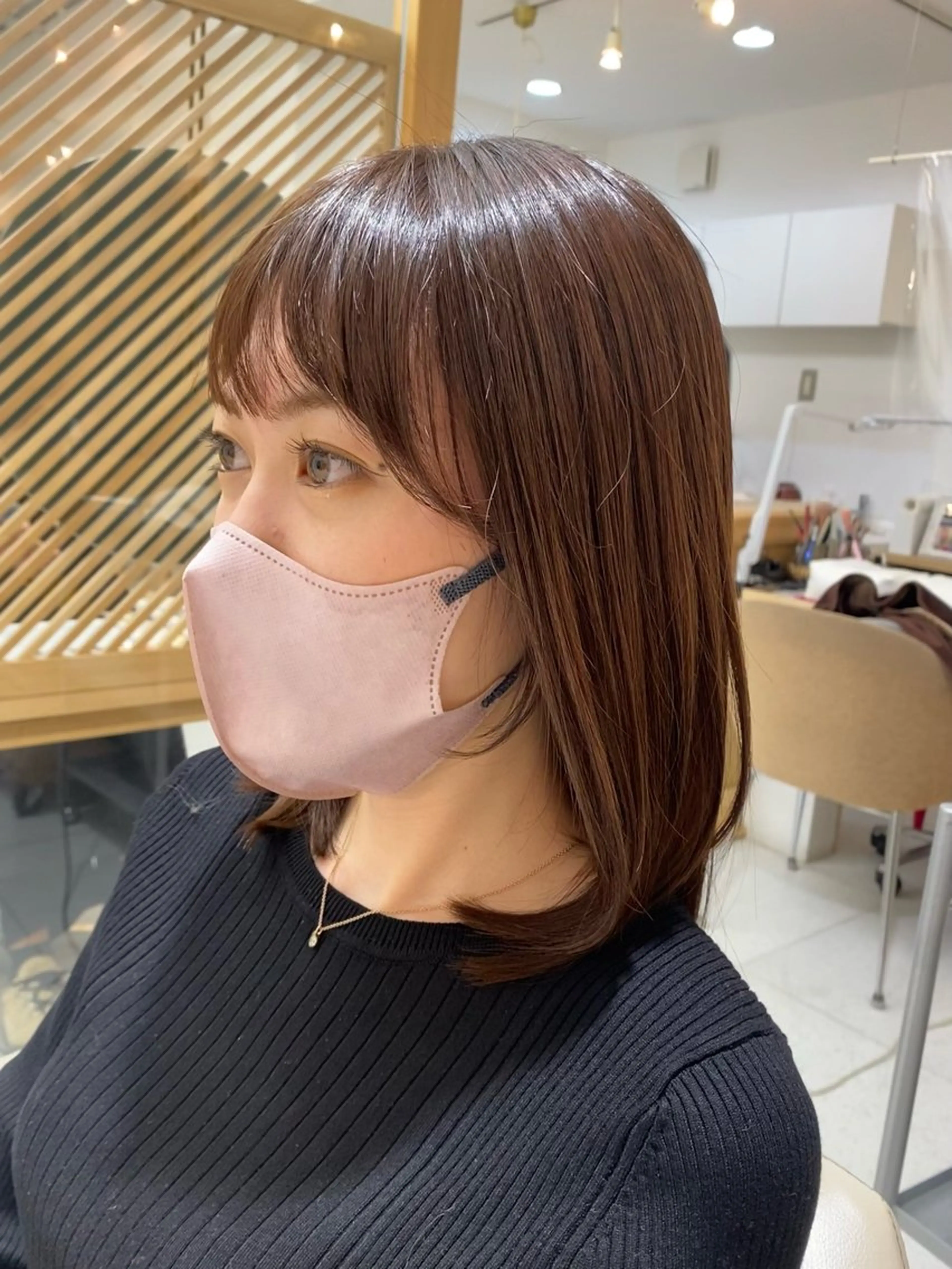 セミロング カラー カット ヘアカラー トリートメント 安永 涼のヘアスタイル