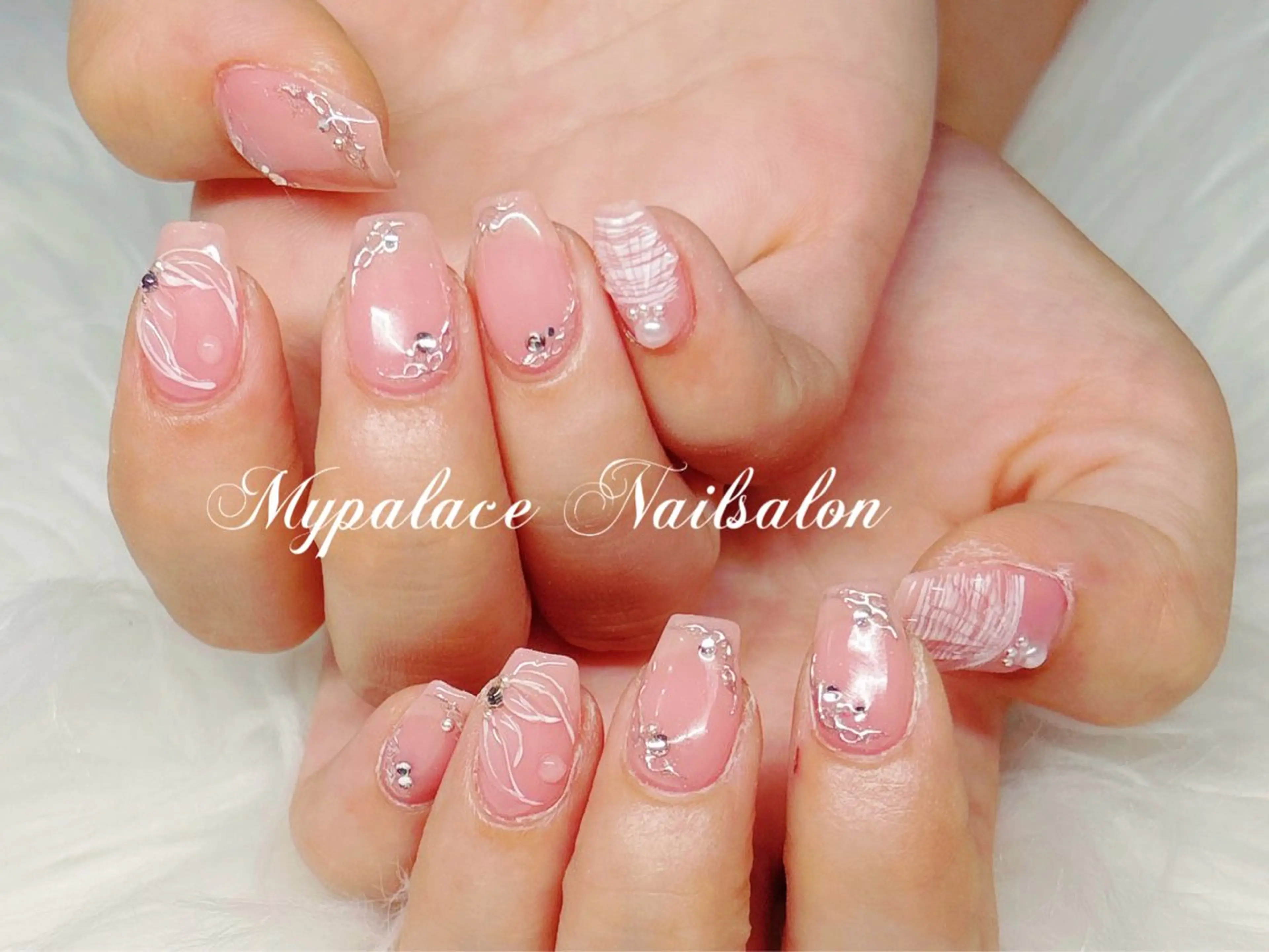 ネイル アートネイル ピンク ハンドネイル Yuis Nailスカルプ専門のネイルデザイン