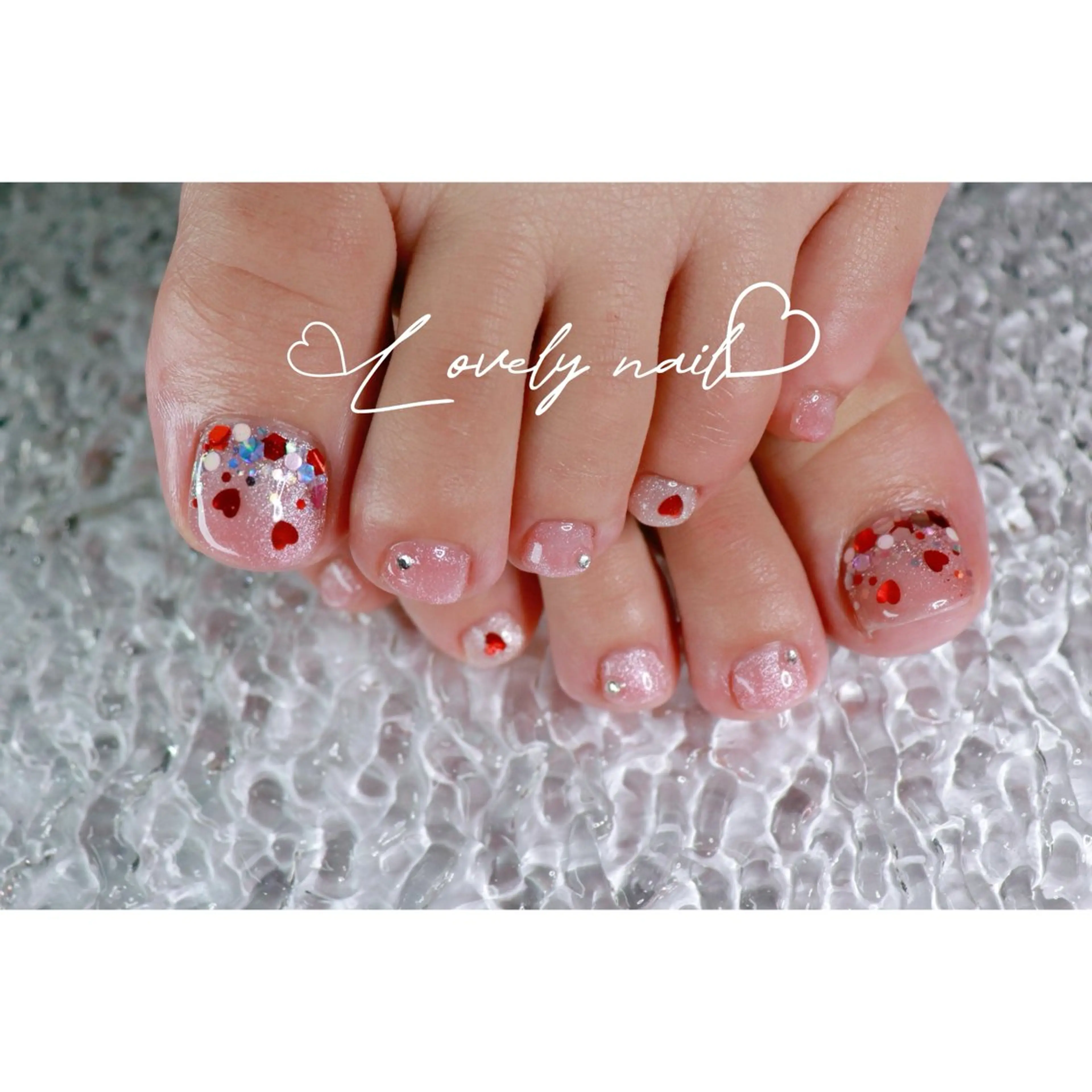 ネイル ハート フットネイル mapple nailのネイルデザイン