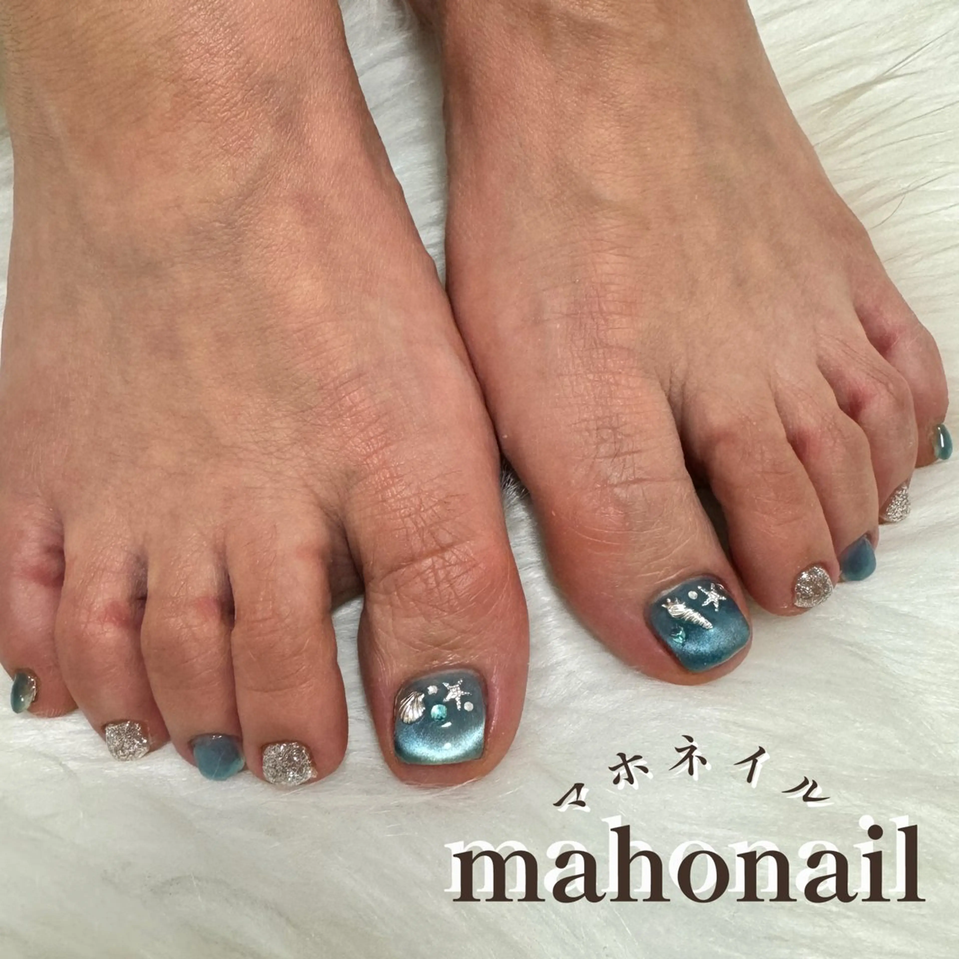 ネイル フットネイル マグネットネイル ワンカラーネイル maho nail マホネイルのネイルデザイン