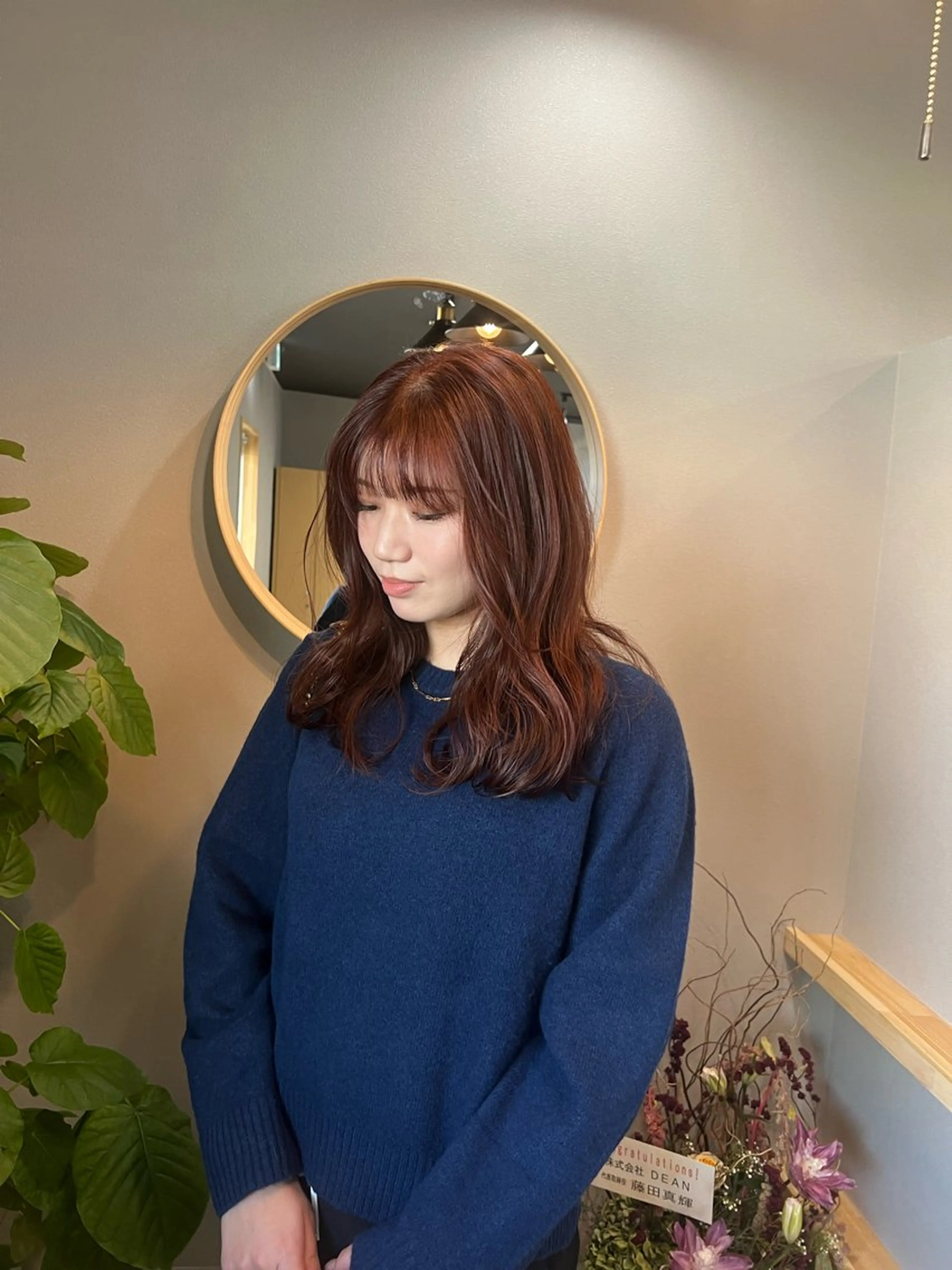 セミロング カラー レッドカラー カット ヘアカラー トリートメント Raf.hair design所属・MAYU / Raf.のヘアスタイル